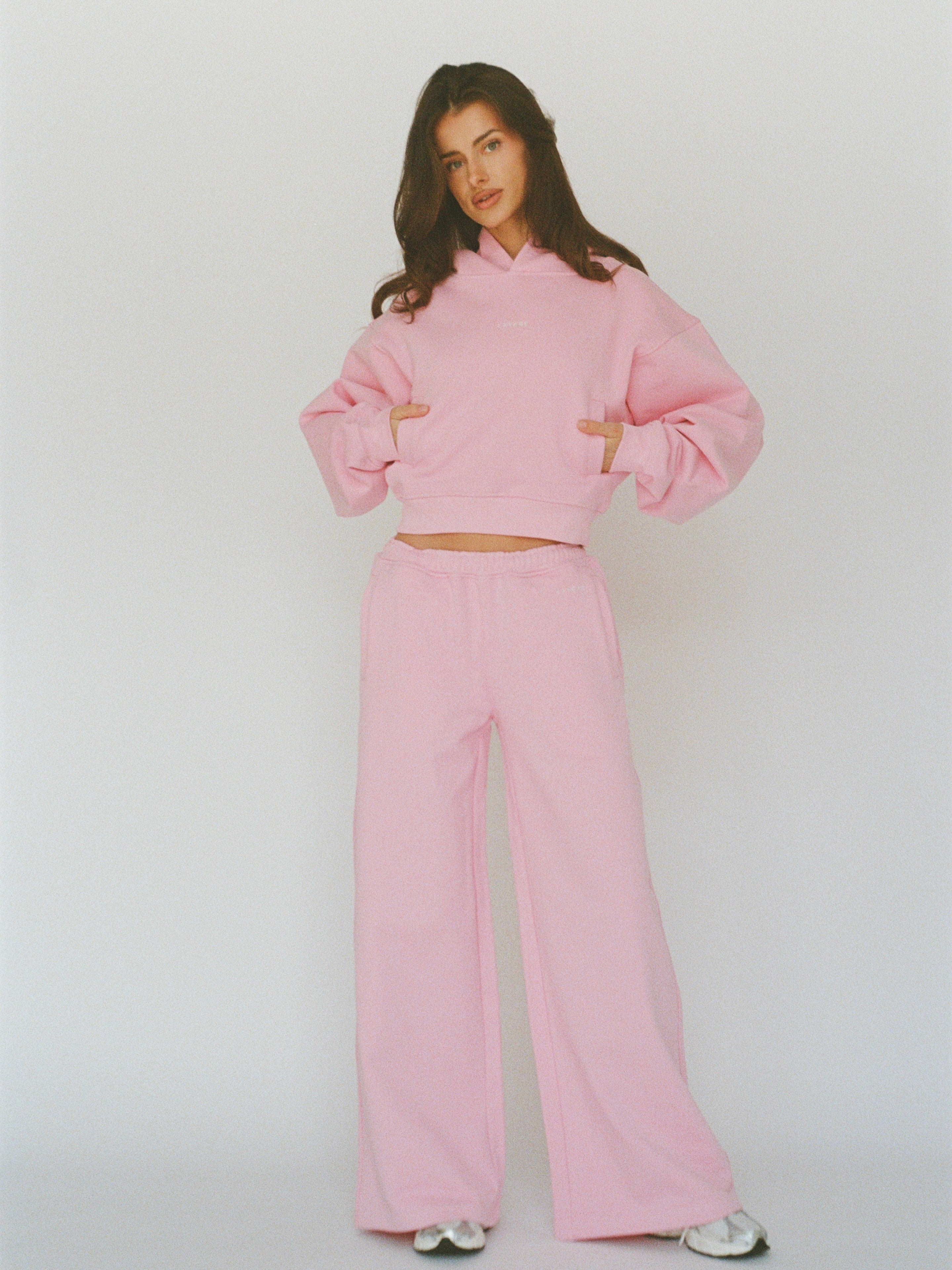 100% organic cotton wide pant - bubblegum