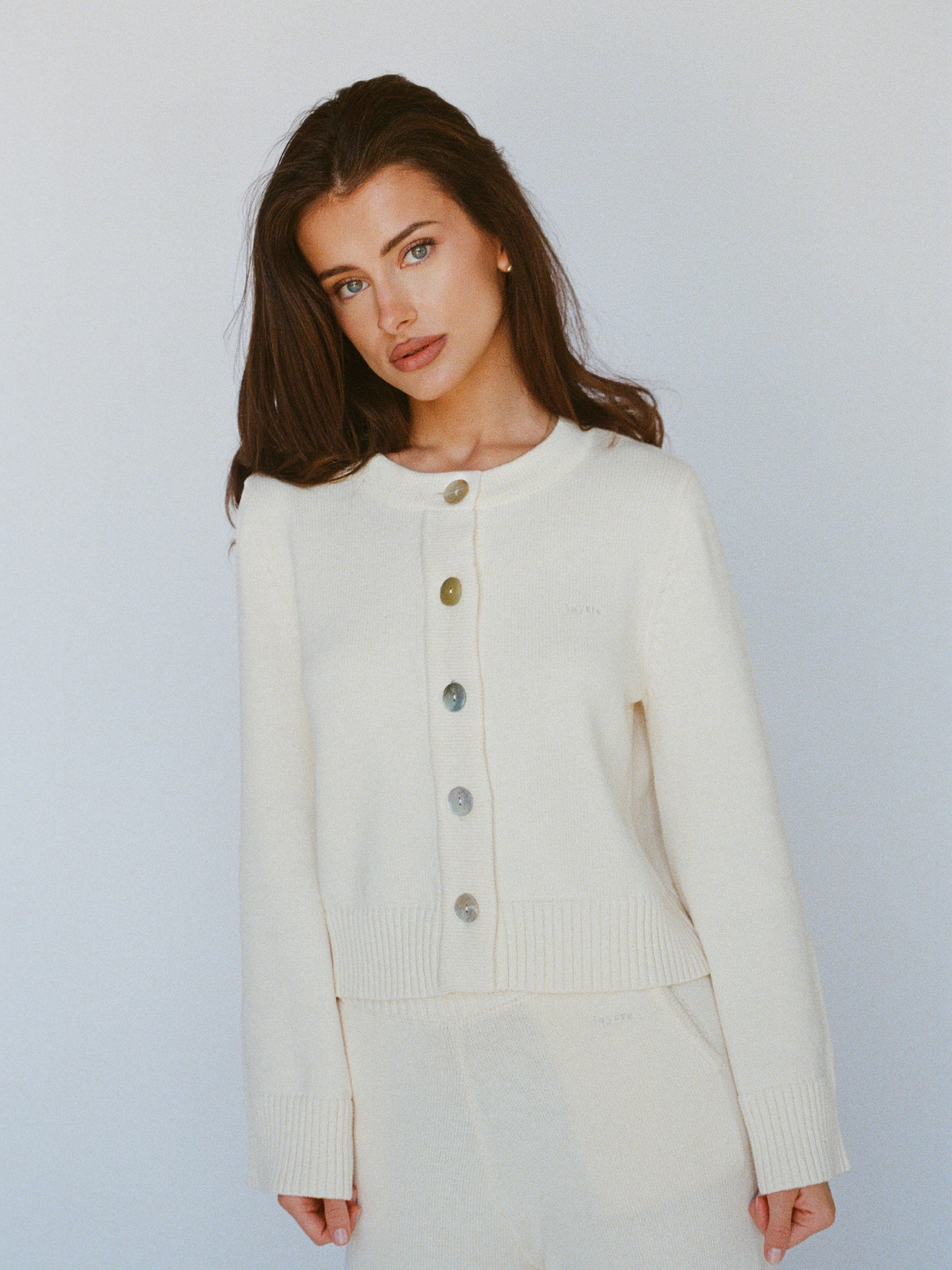 organic cotton cashmere cardigan - butter yellow