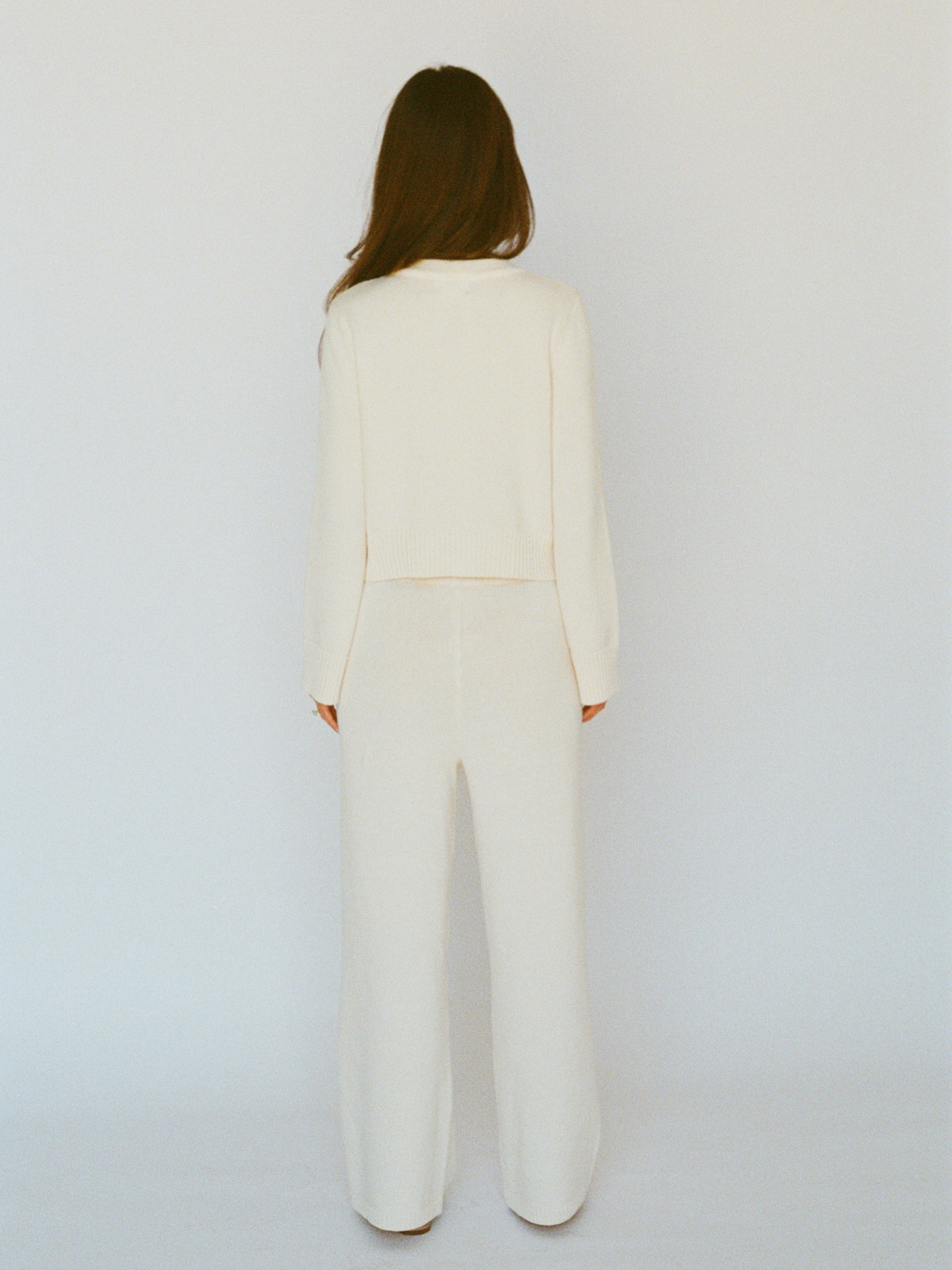 organic cotton cashmere wide pant - butter yellow