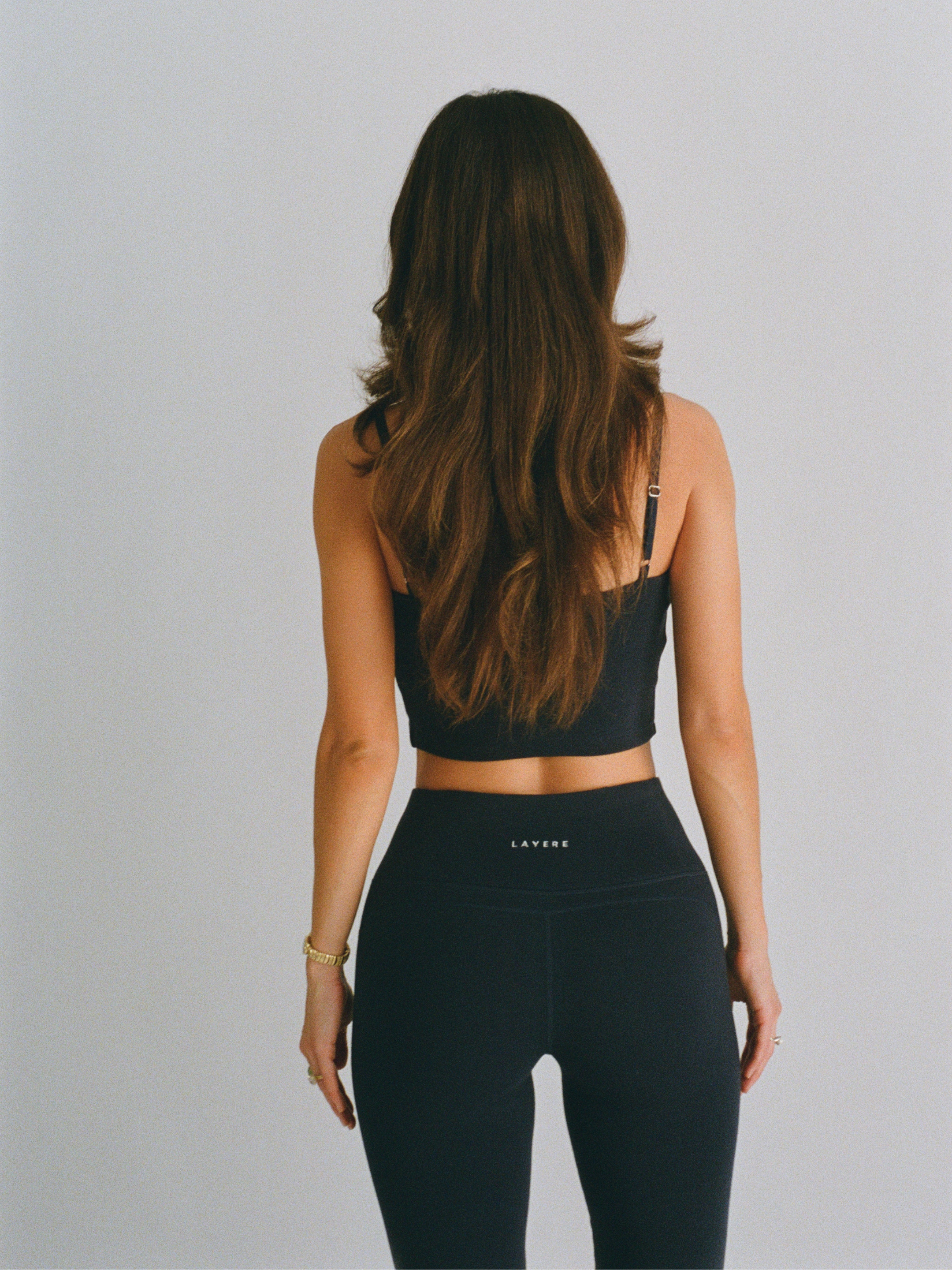 organic cotton sports bra - navy blue