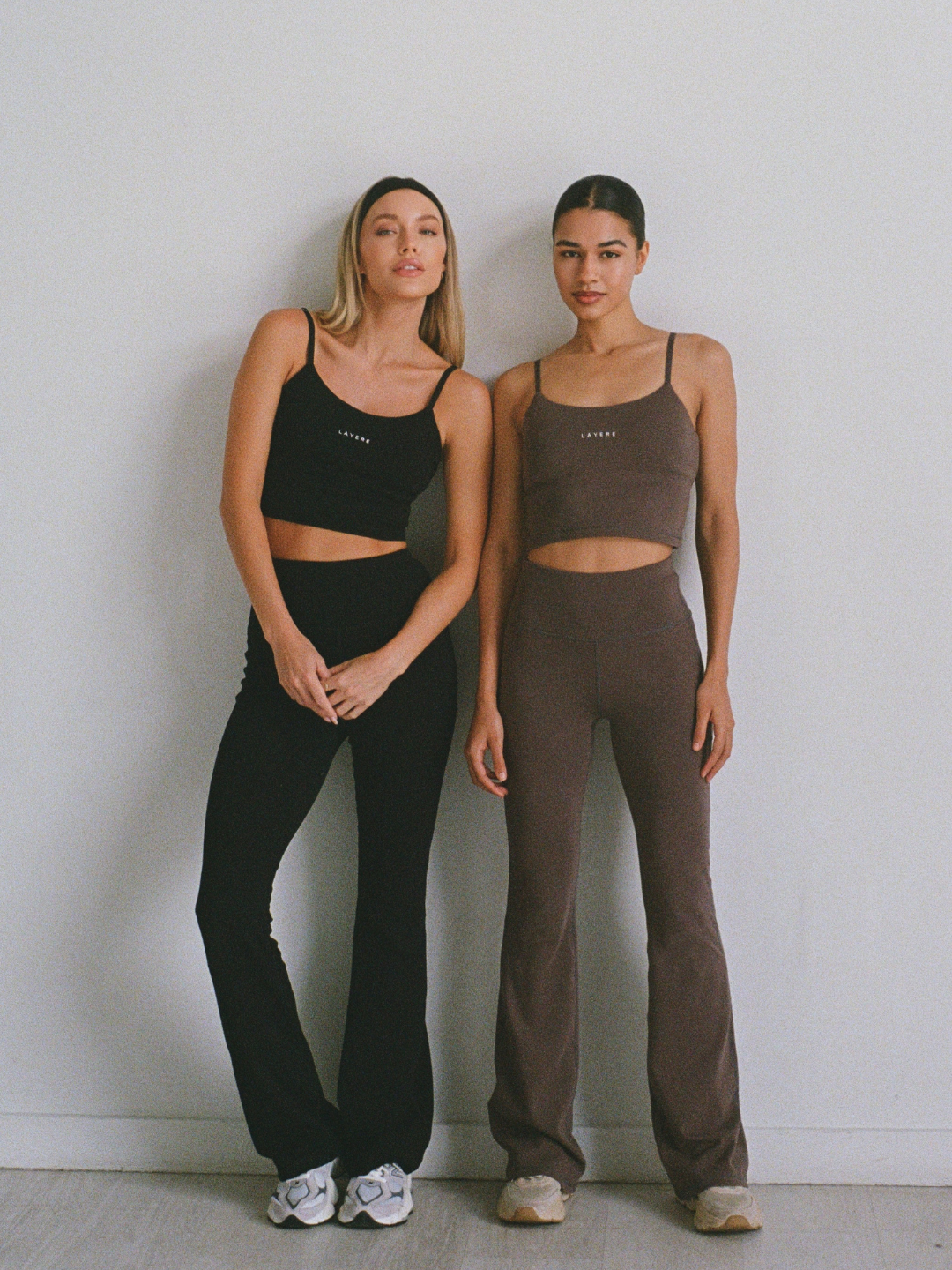 organic cotton flare leggings - espresso brown