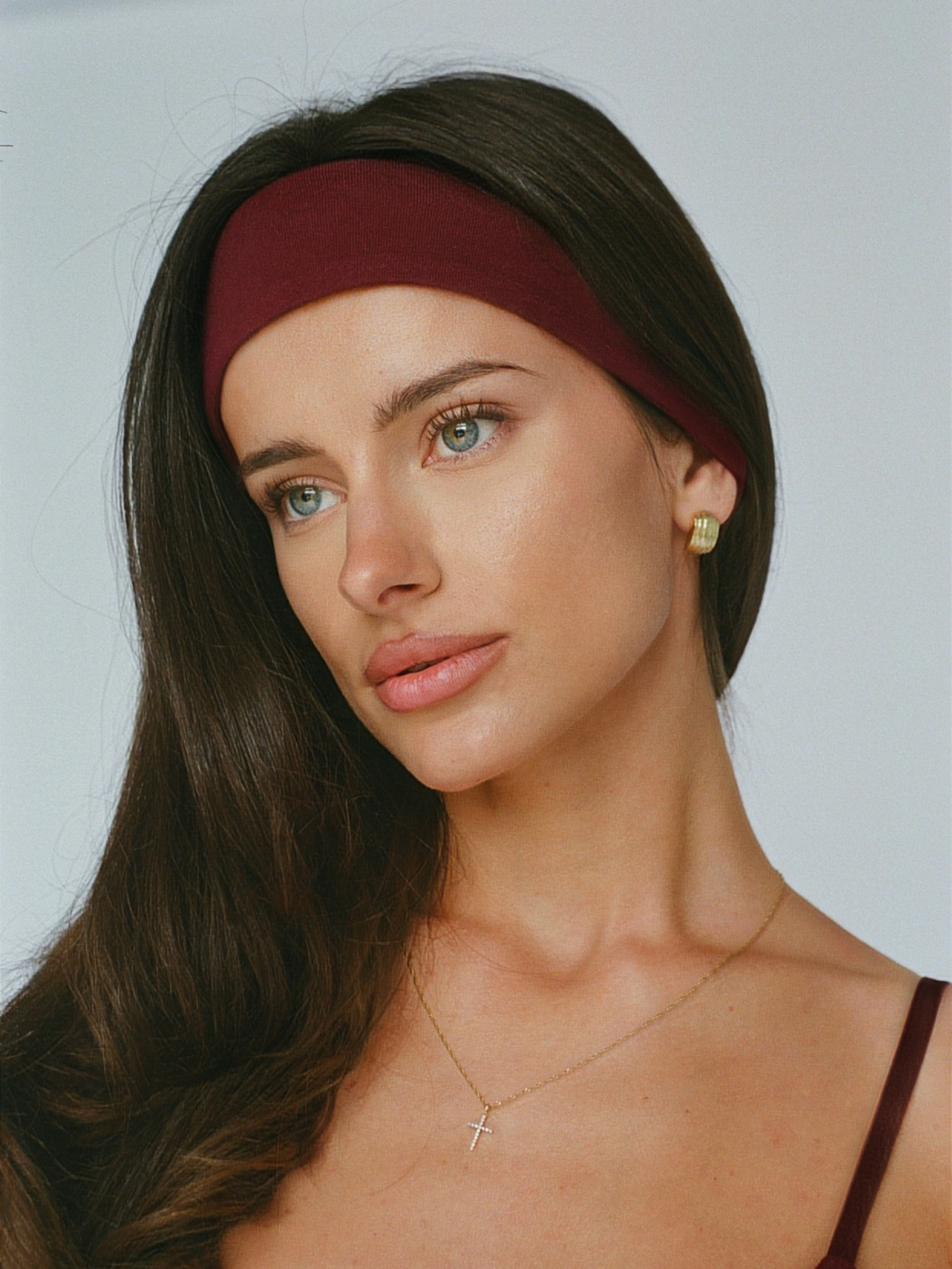organic cotton headband - cherry red