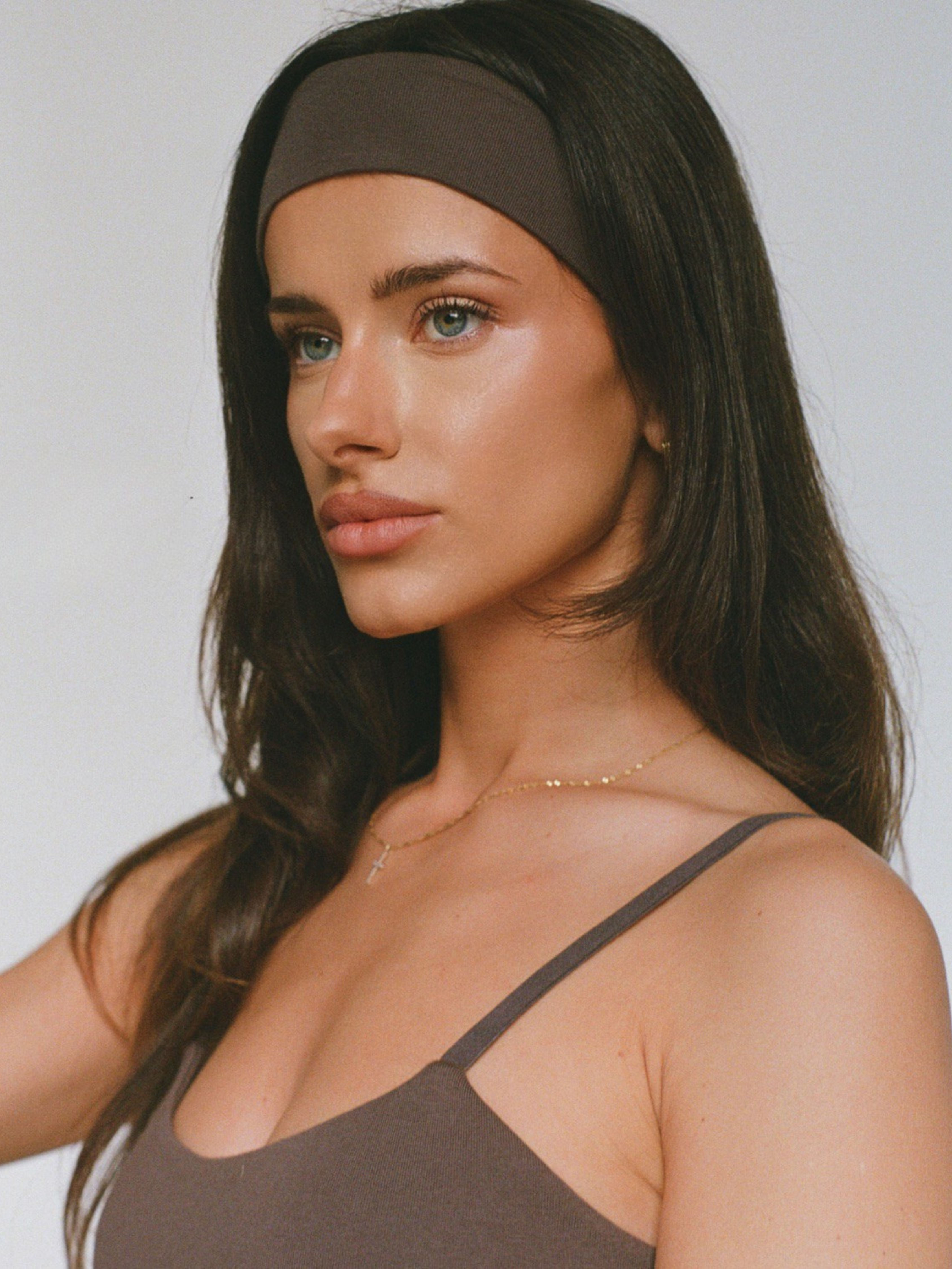 organic cotton headband - espresso brown