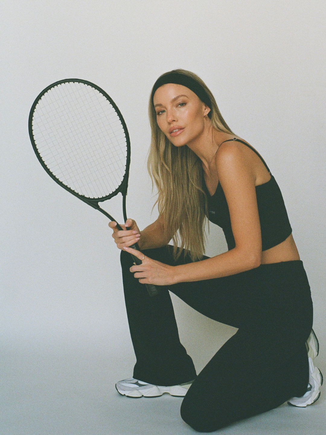 organic cotton sports bra - black