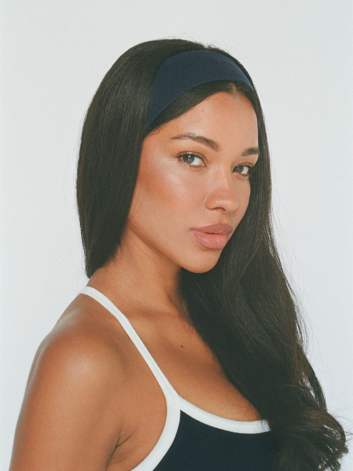organic cotton headband - navy blue