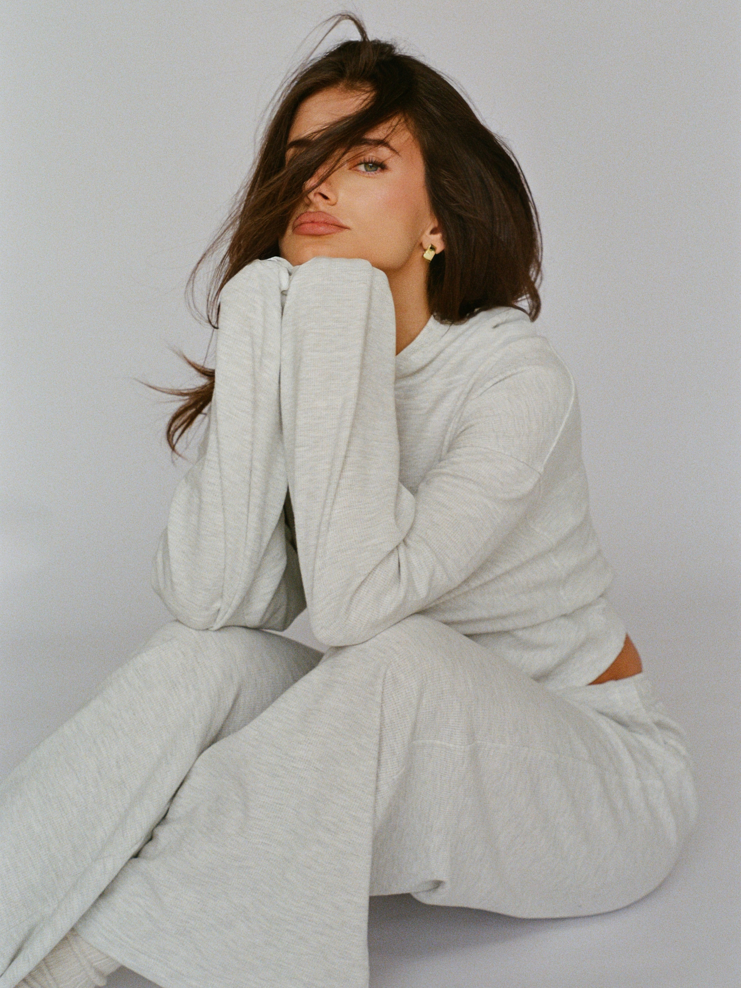 100% organic cotton micro waffle pant - heather grey