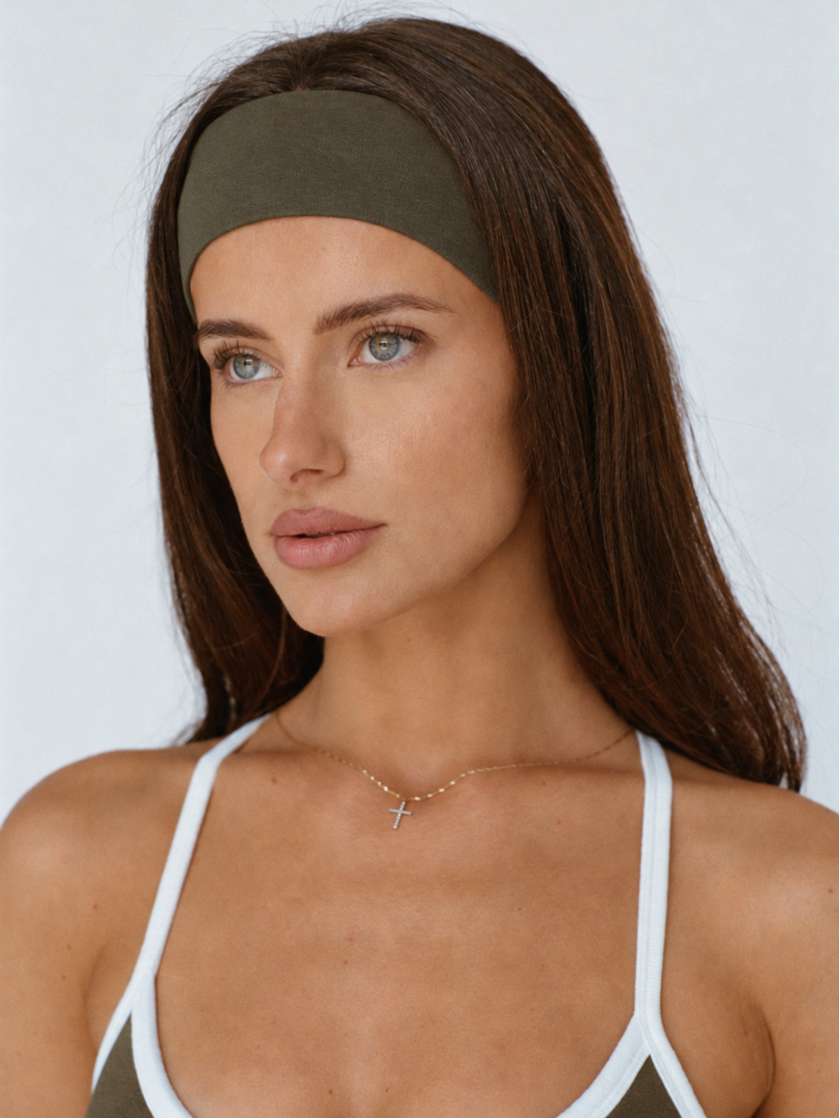 organic cotton headband - olive green
