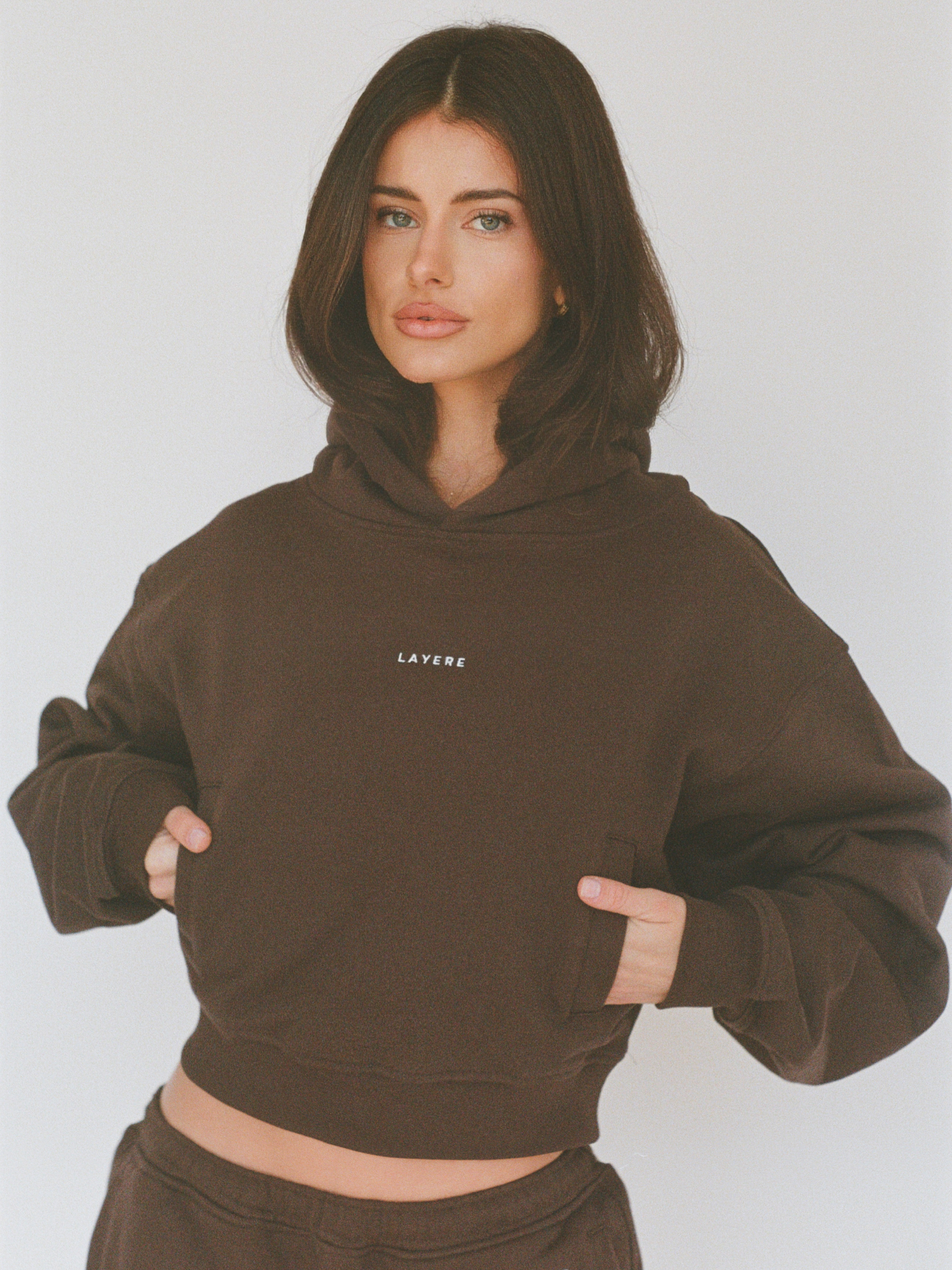 100% organic cotton hoodie - chocolate brown
