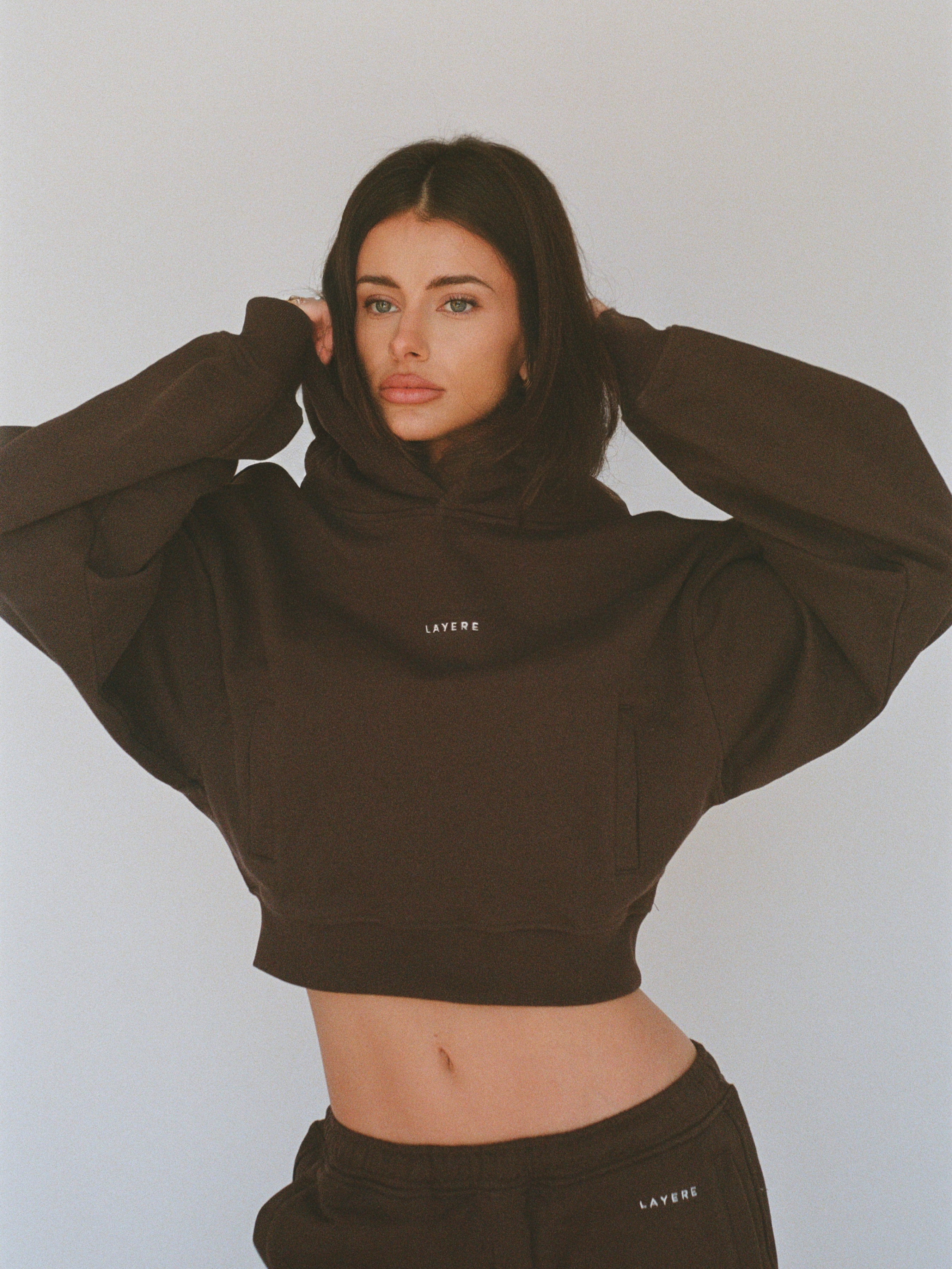 100% organic cotton hoodie - chocolate brown
