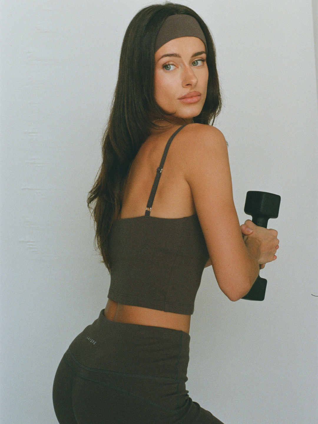 organic cotton sports bra - espresso brown