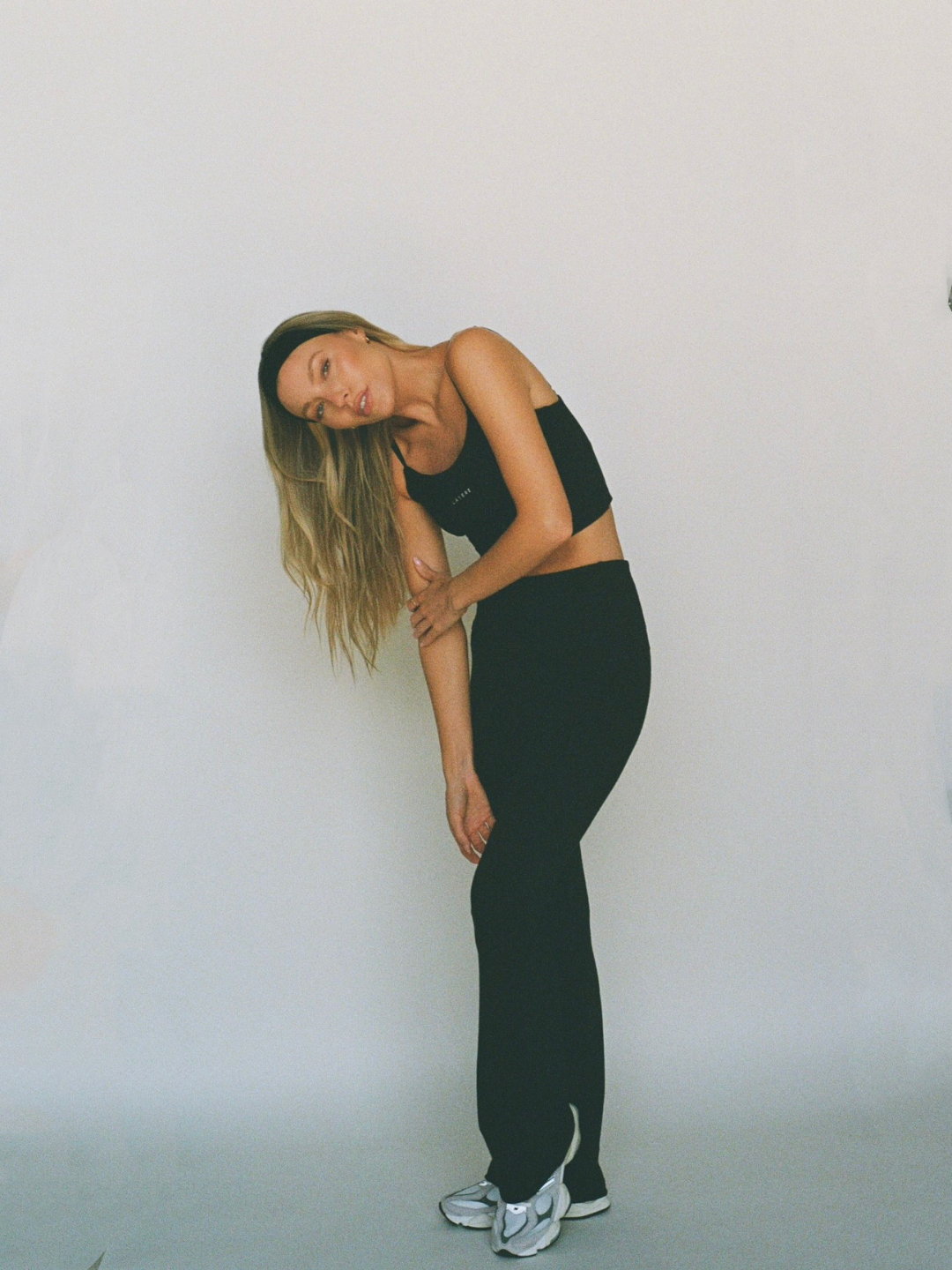 organic cotton flare leggings - black