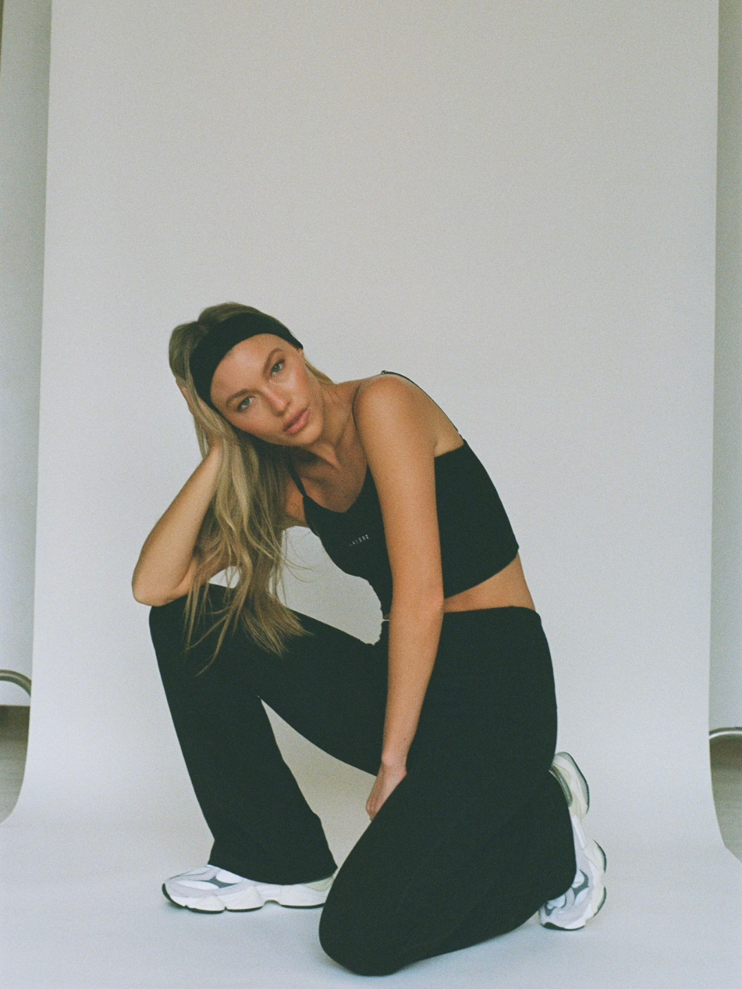 organic cotton sports bra - black