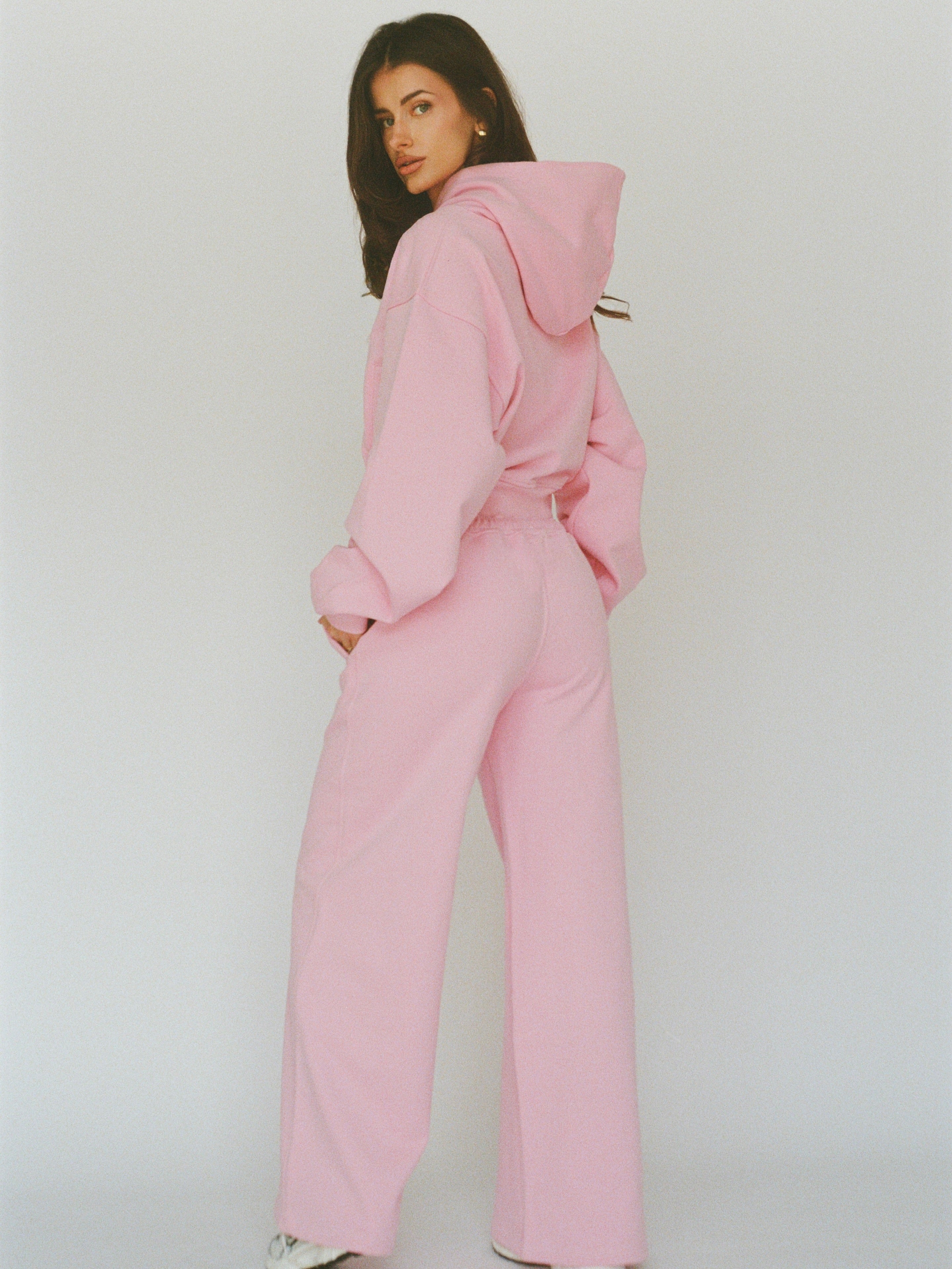 100% organic cotton wide pant - bubblegum