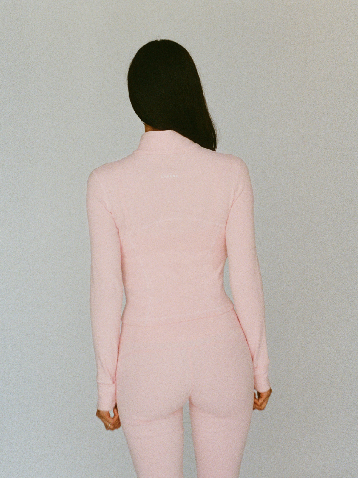 organic cotton zip jacket - ballerina pink