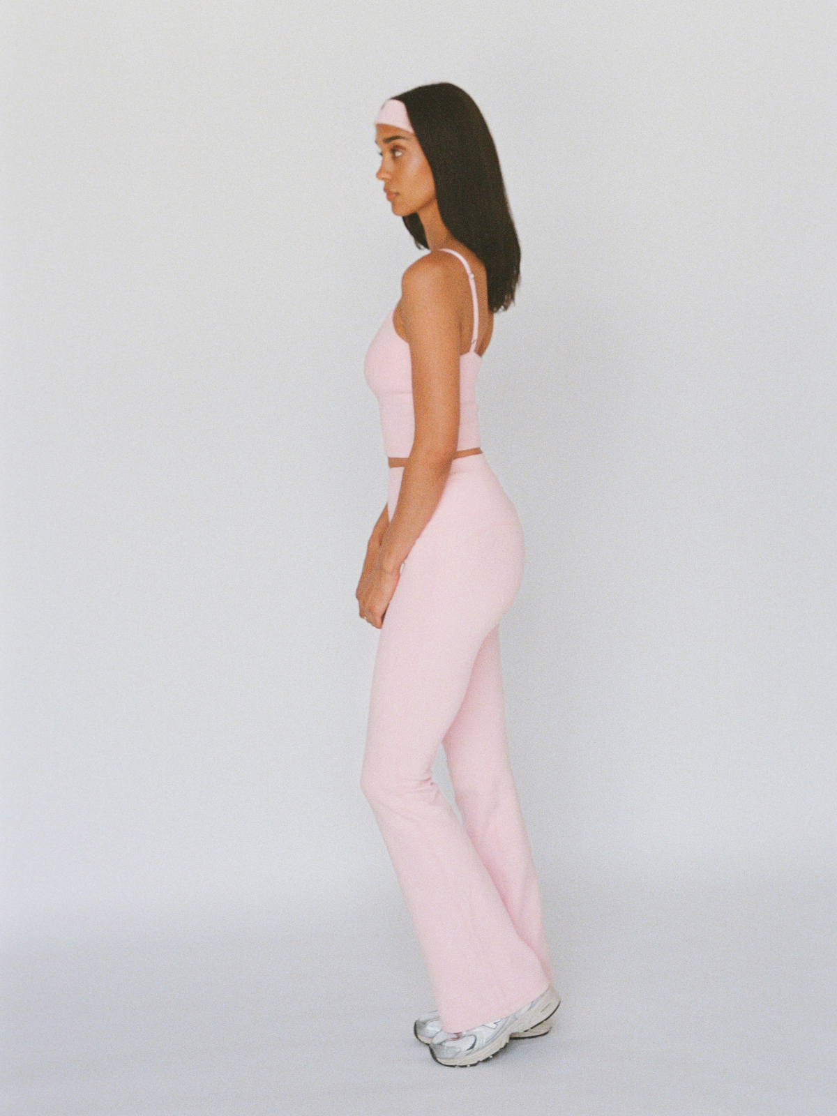 organic cotton flare leggings - ballerina pink