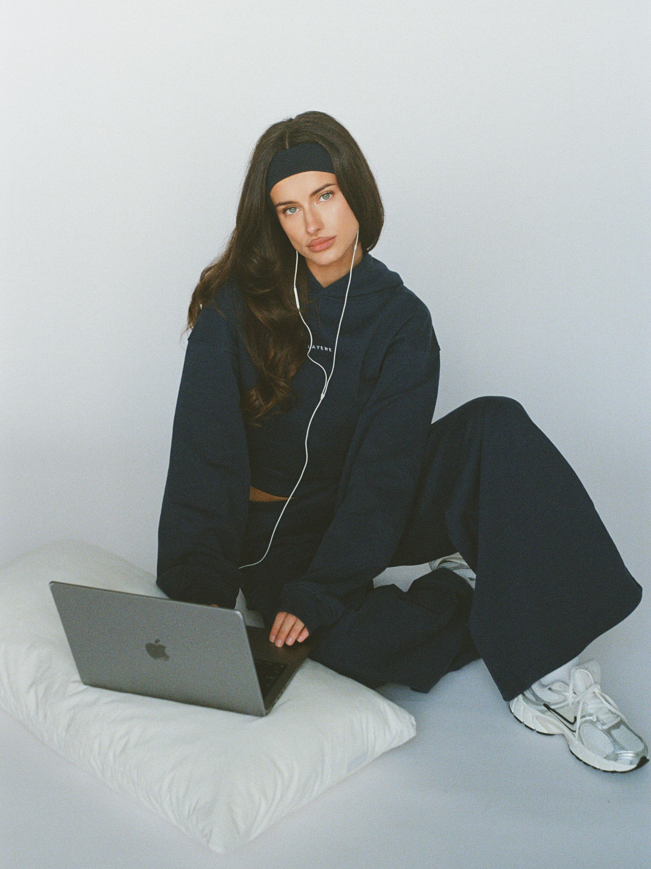 organic cotton headband - navy blue