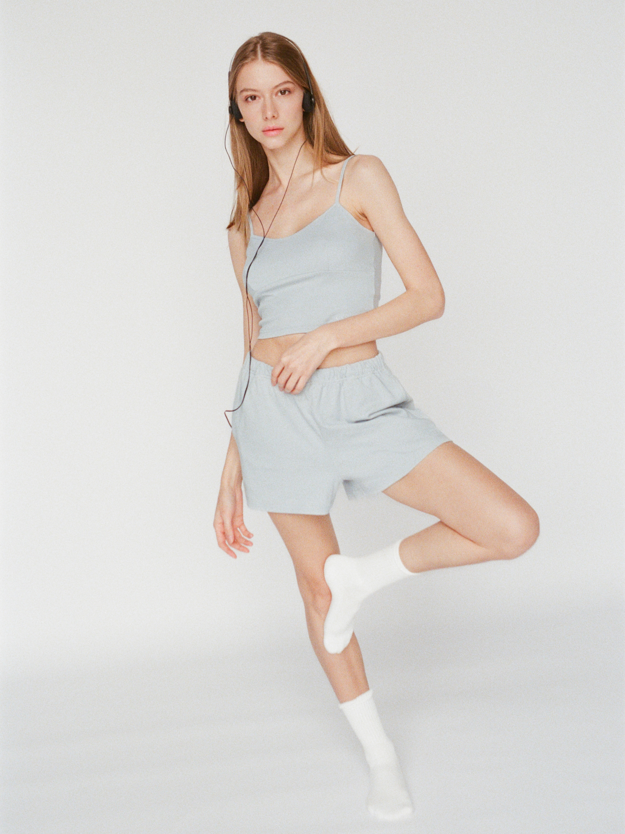 100% organic cotton shorts - powder blue