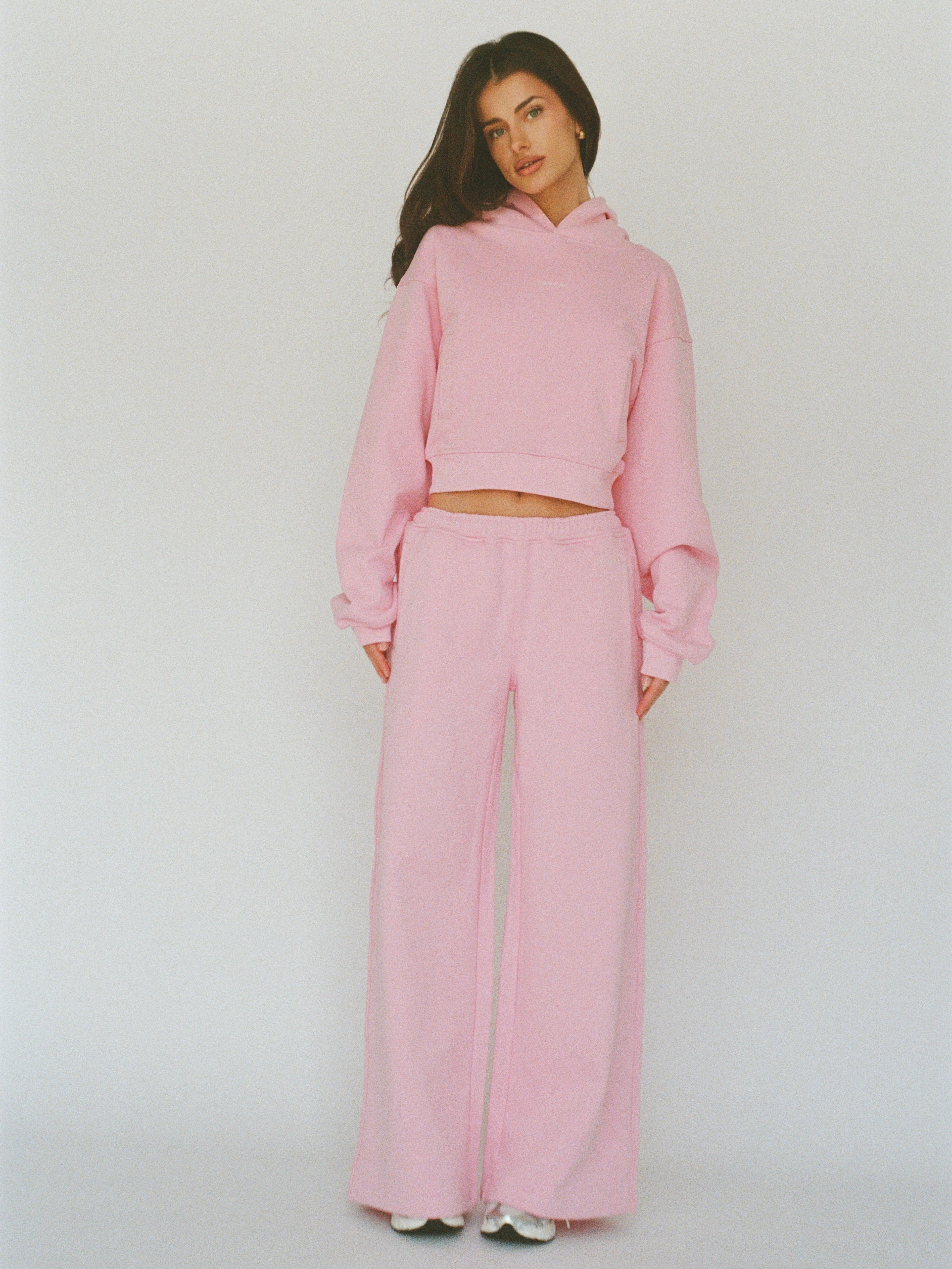 100% organic cotton wide pant - bubblegum