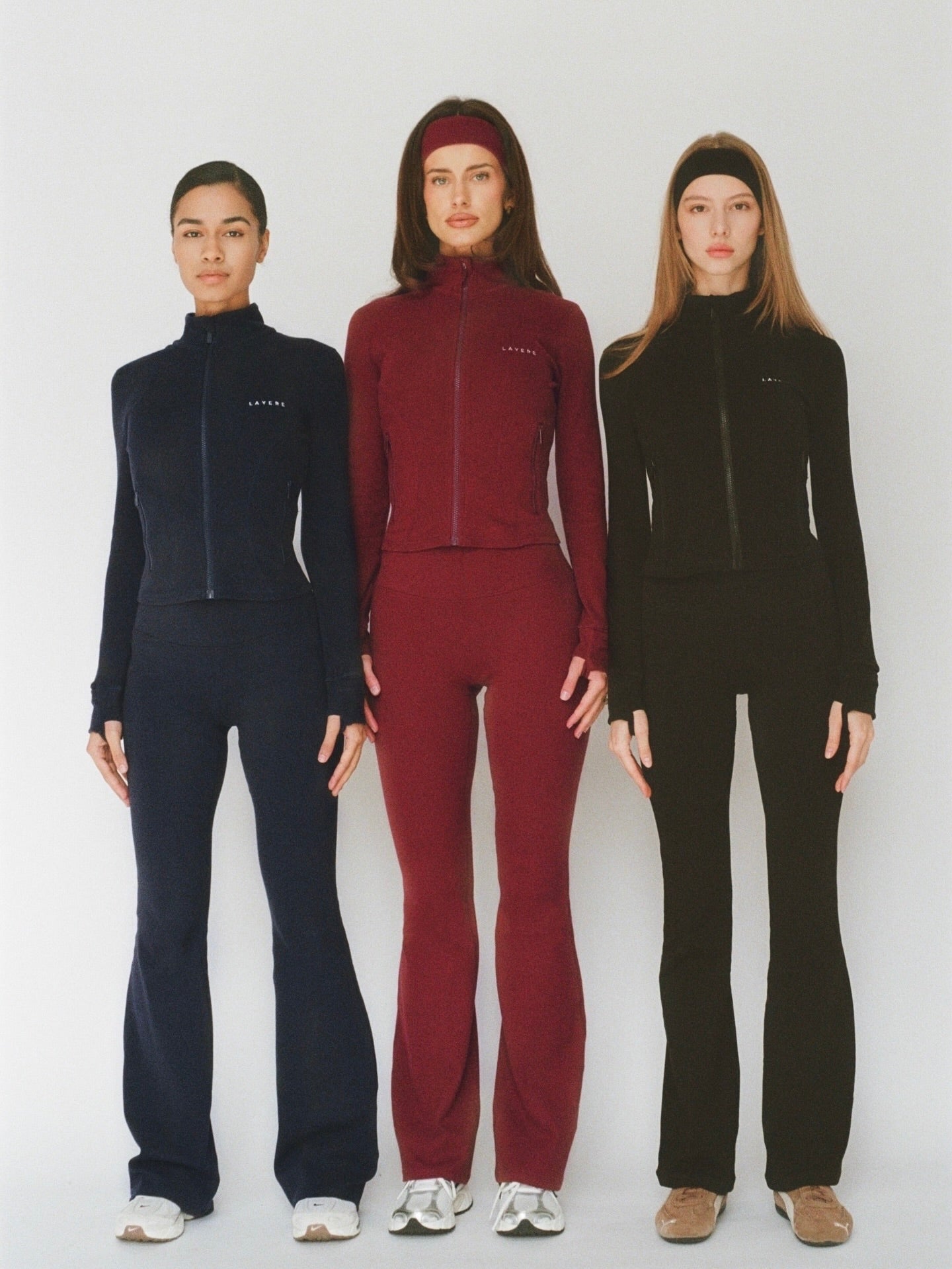 organic cotton flare leggings - cherry red