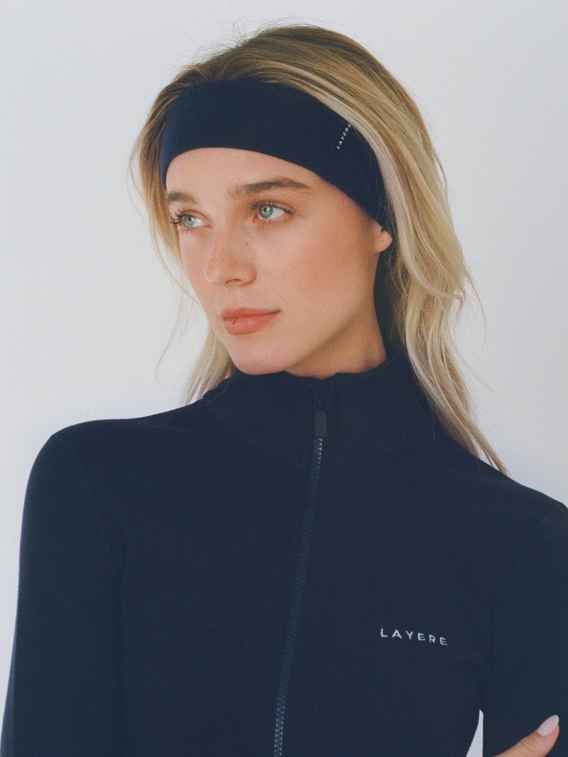 organic cotton headband - navy blue