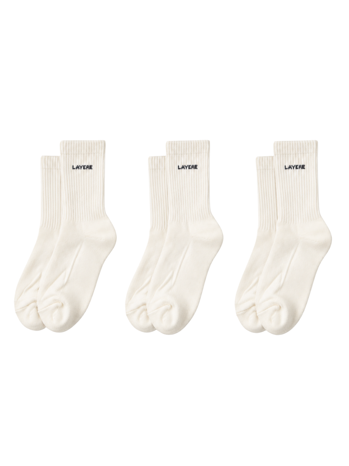 organic cotton crew socks (3 pack) – off white