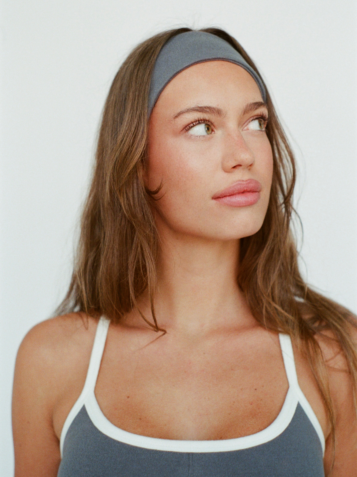 organic cotton headband - graphite