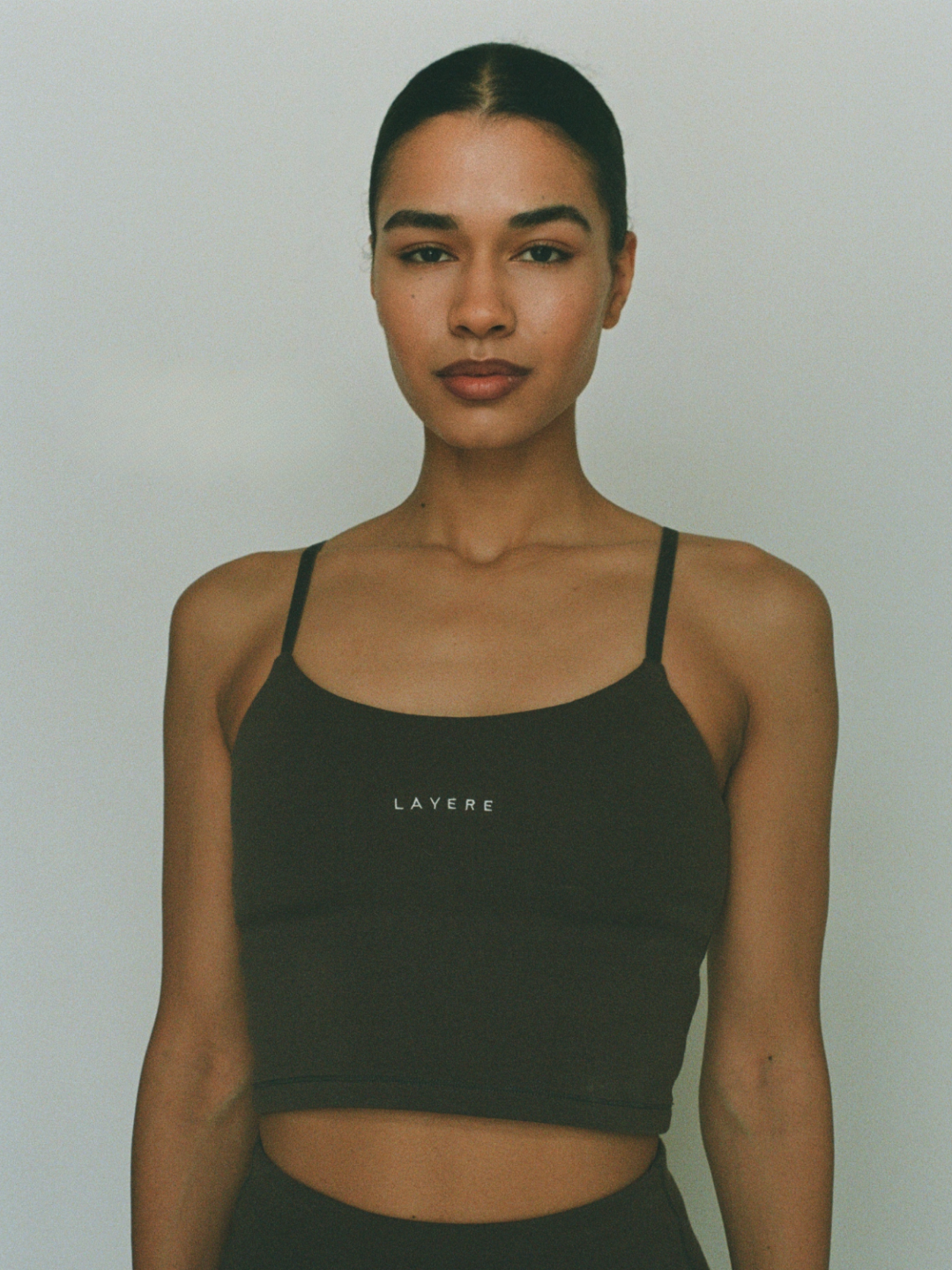 organic cotton sports bra - espresso brown