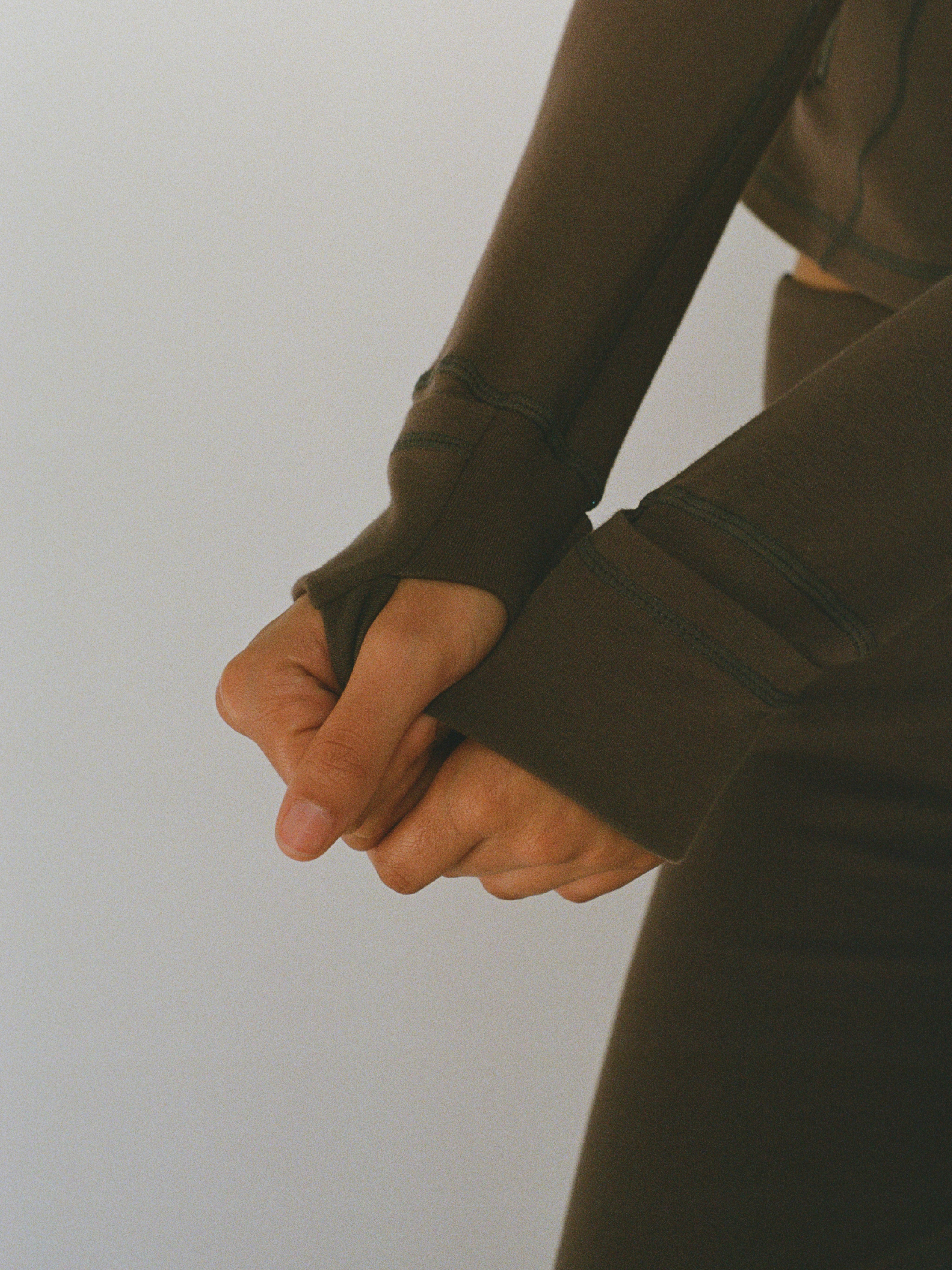 organic cotton zip jacket - espresso brown