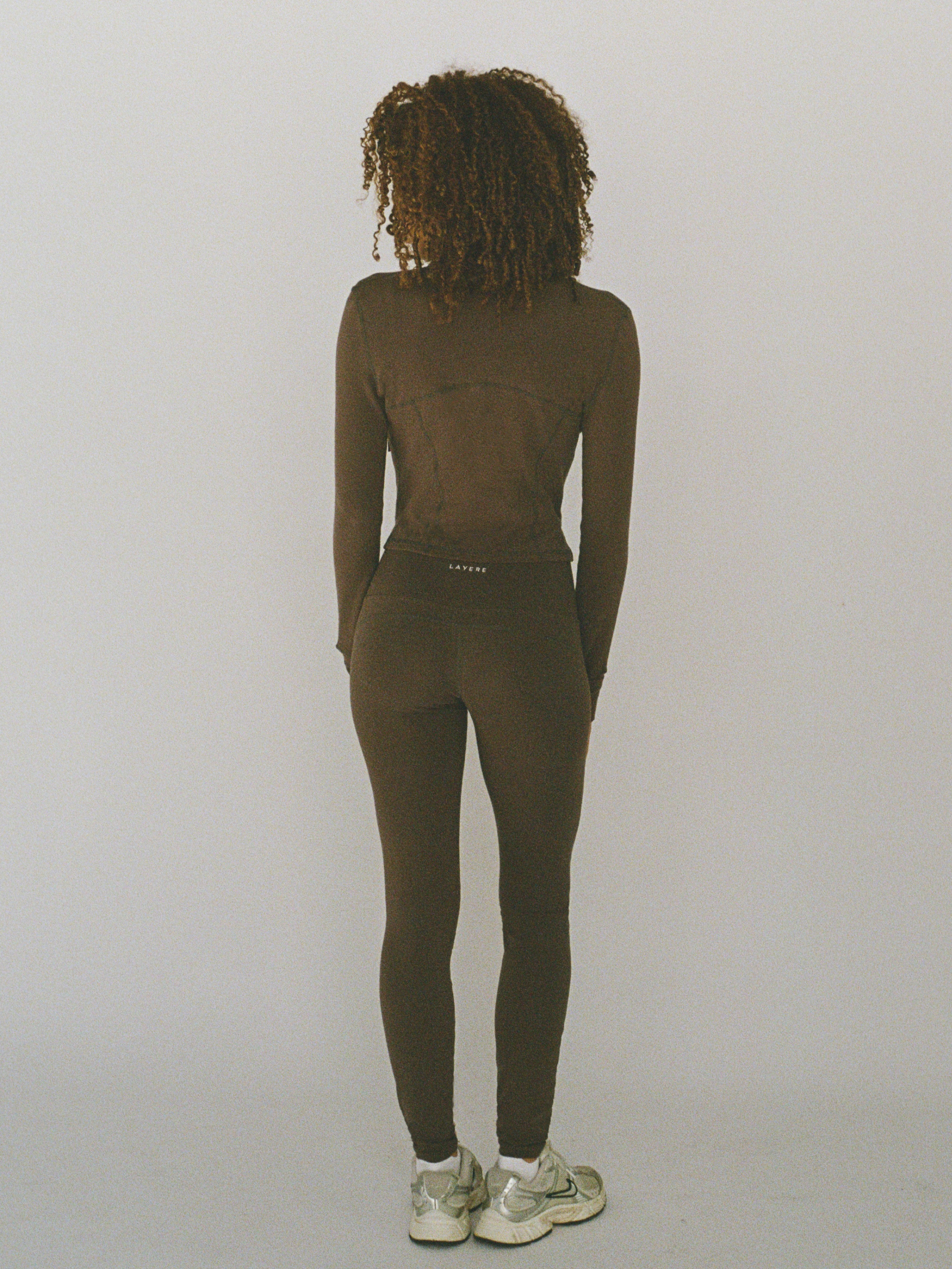 organic cotton leggings - espresso brown