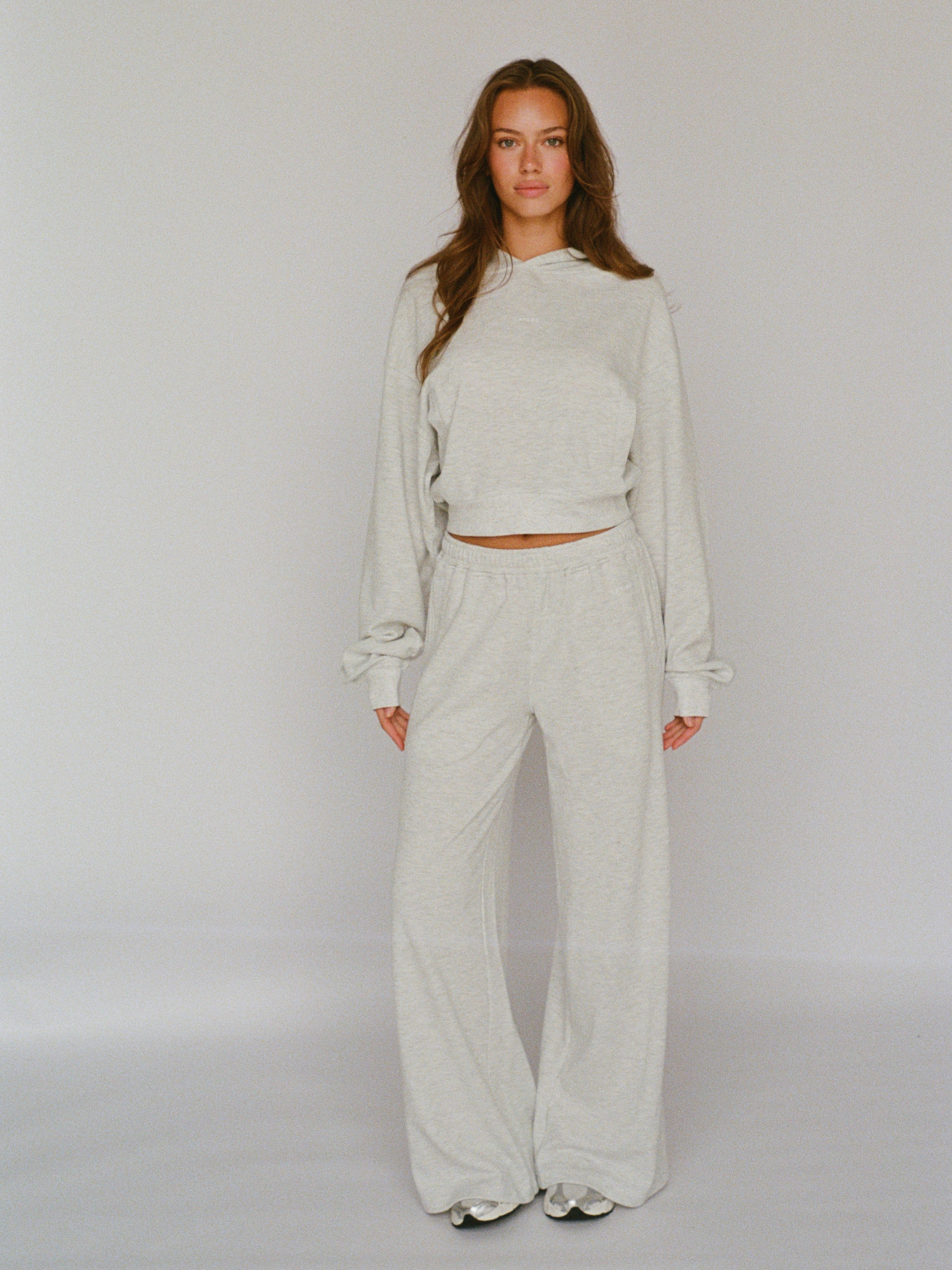 100% organic cotton micro waffle pant - heather grey