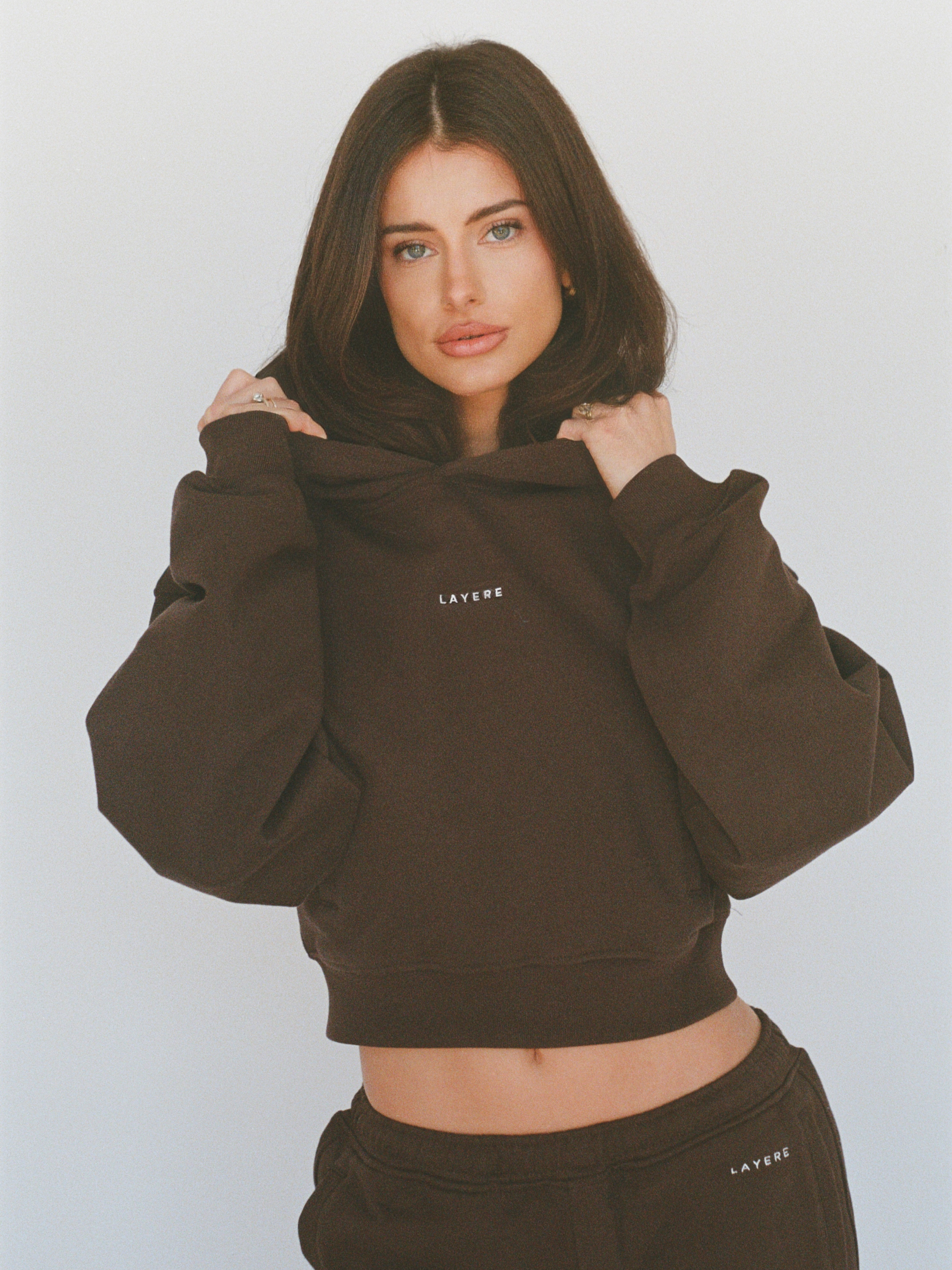 100% organic cotton hoodie - chocolate brown