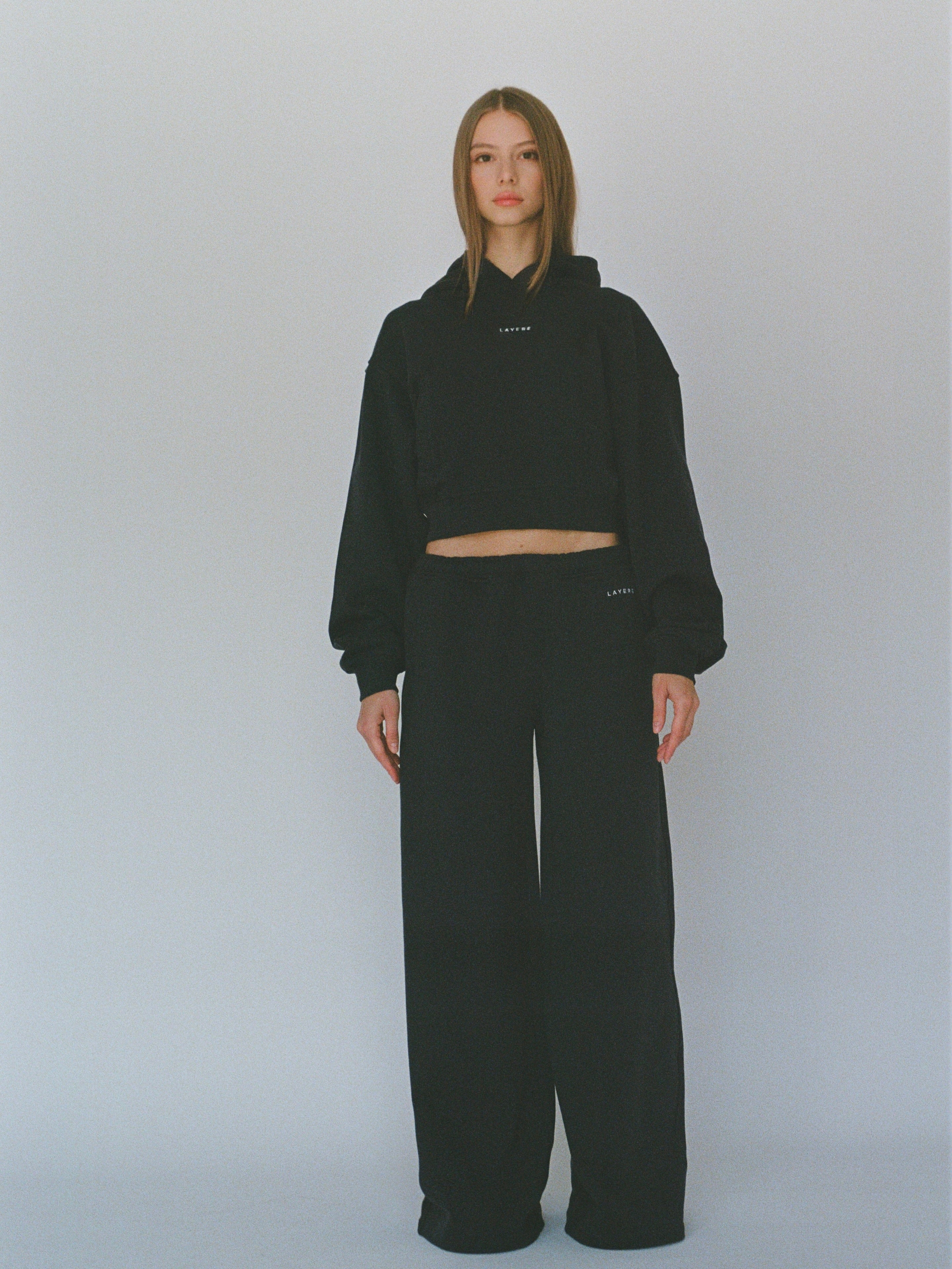 100% organic cotton wide pant - midnight blue