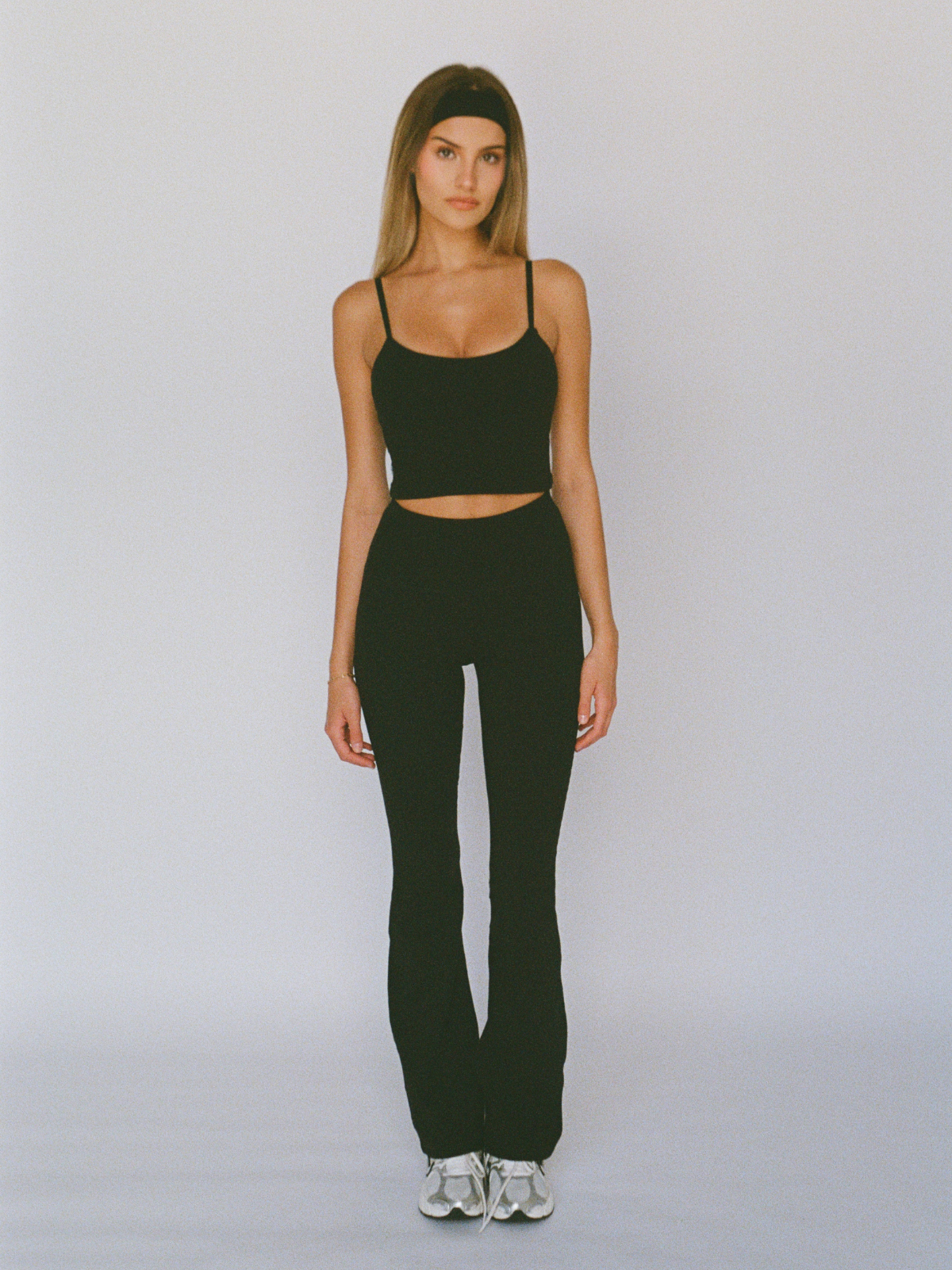organic cotton flare leggings - black