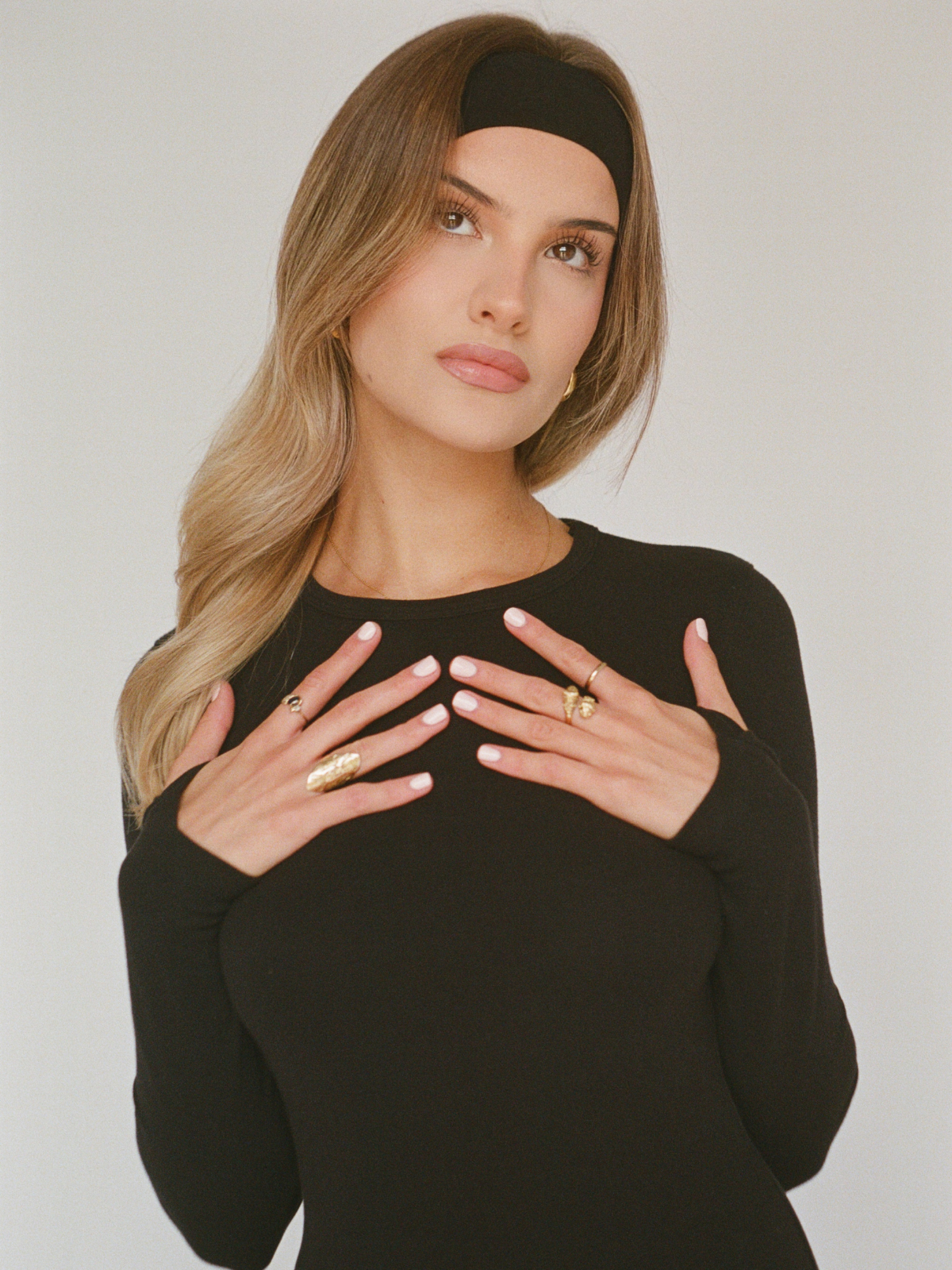 organic cotton long sleeve top – black