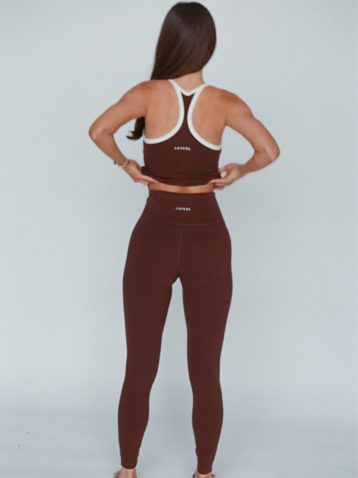 organic cotton leggings - chocolate brown