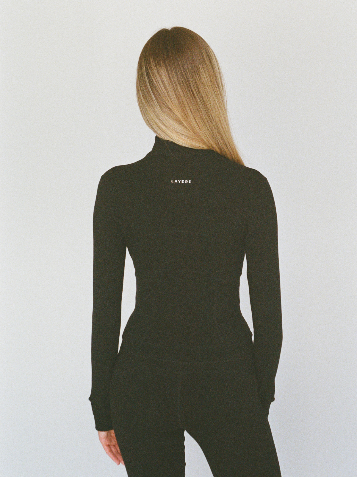 organic cotton zip jacket - black