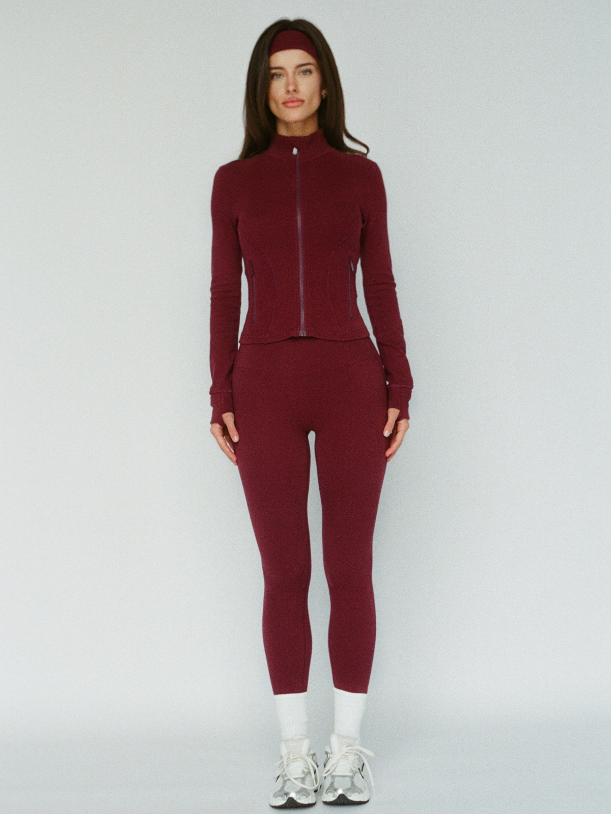 organic cotton zip jacket - cherry red