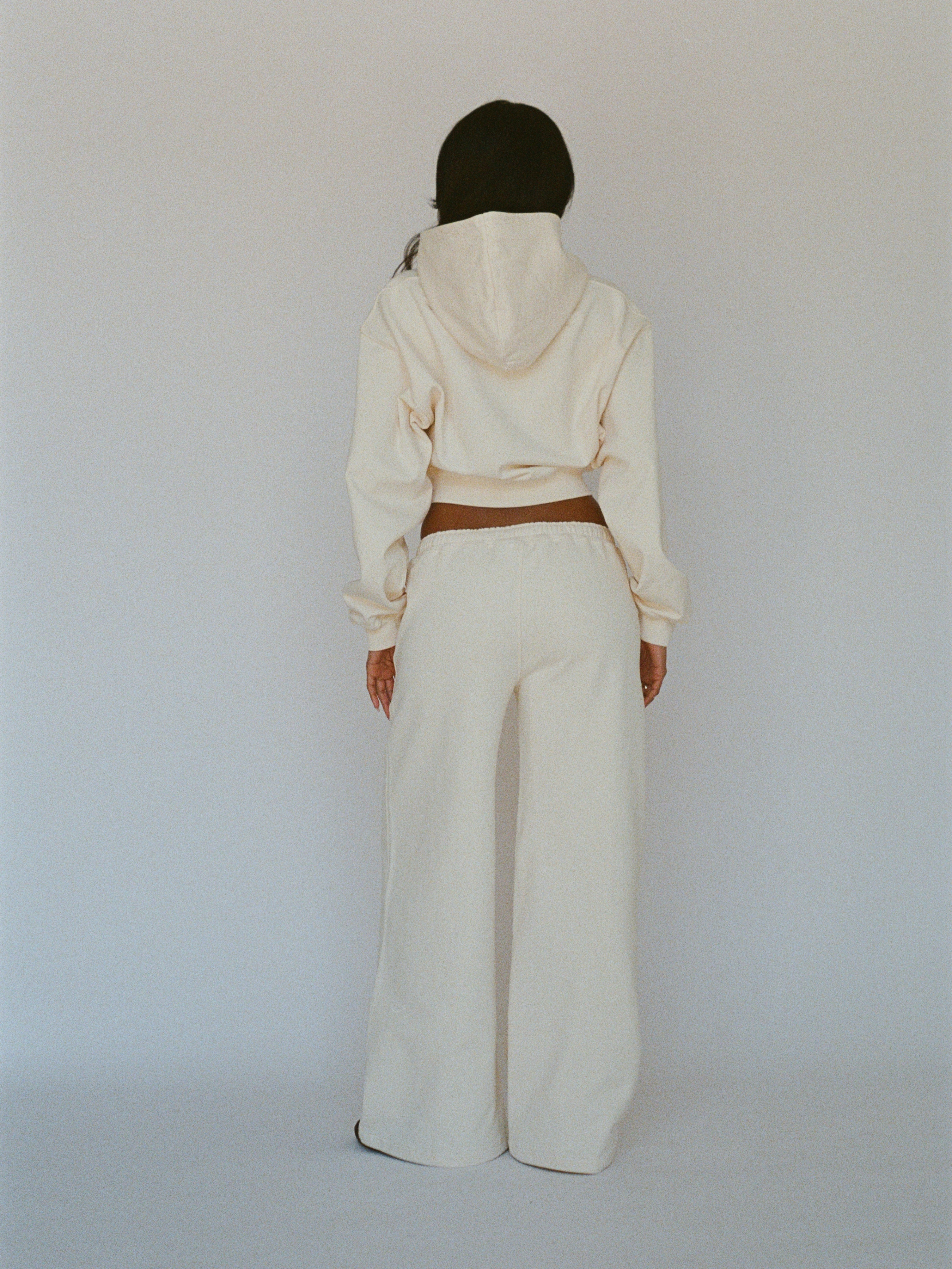 100% organic cotton wide pant - vanilla