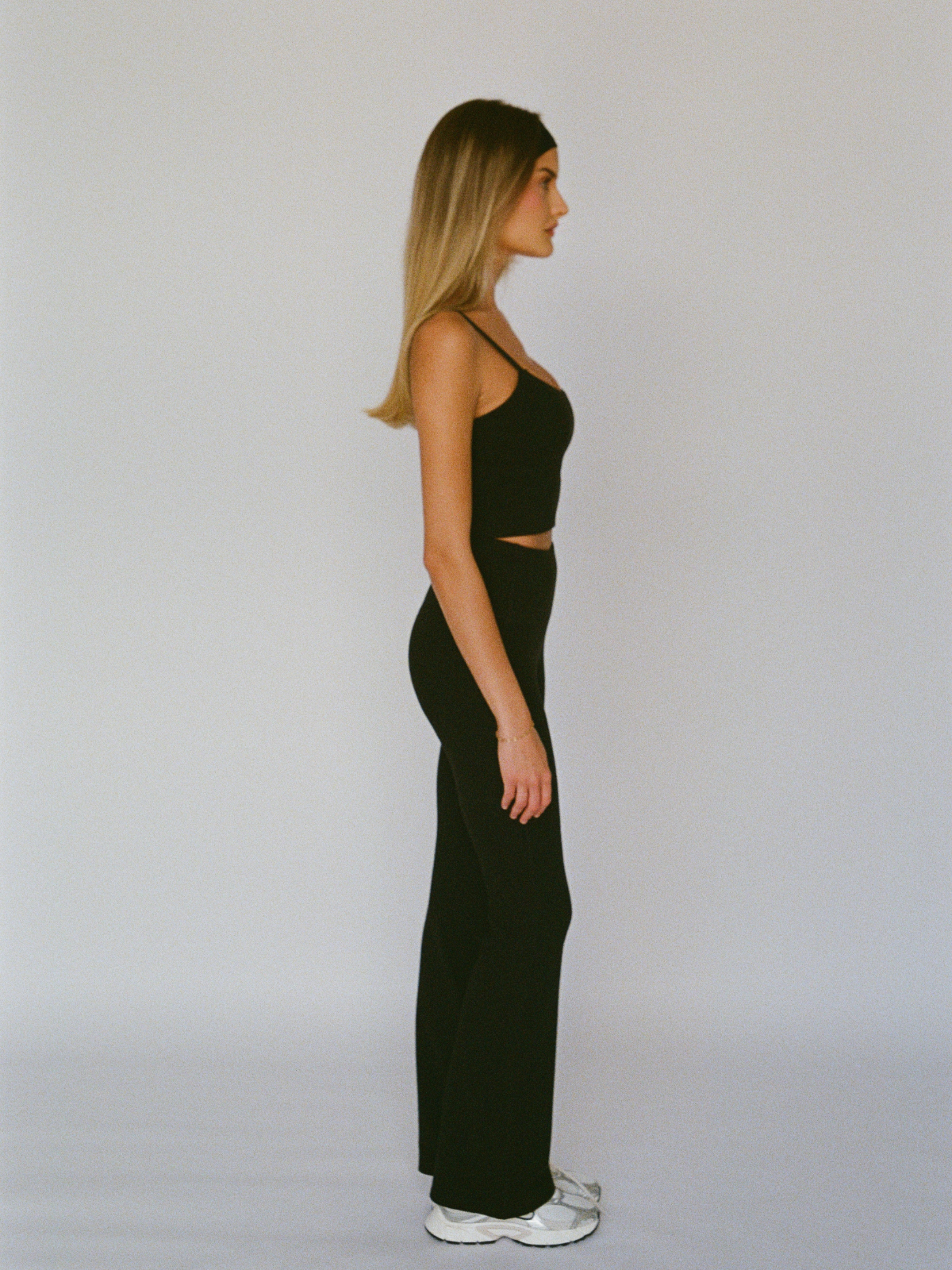organic cotton flare leggings - black