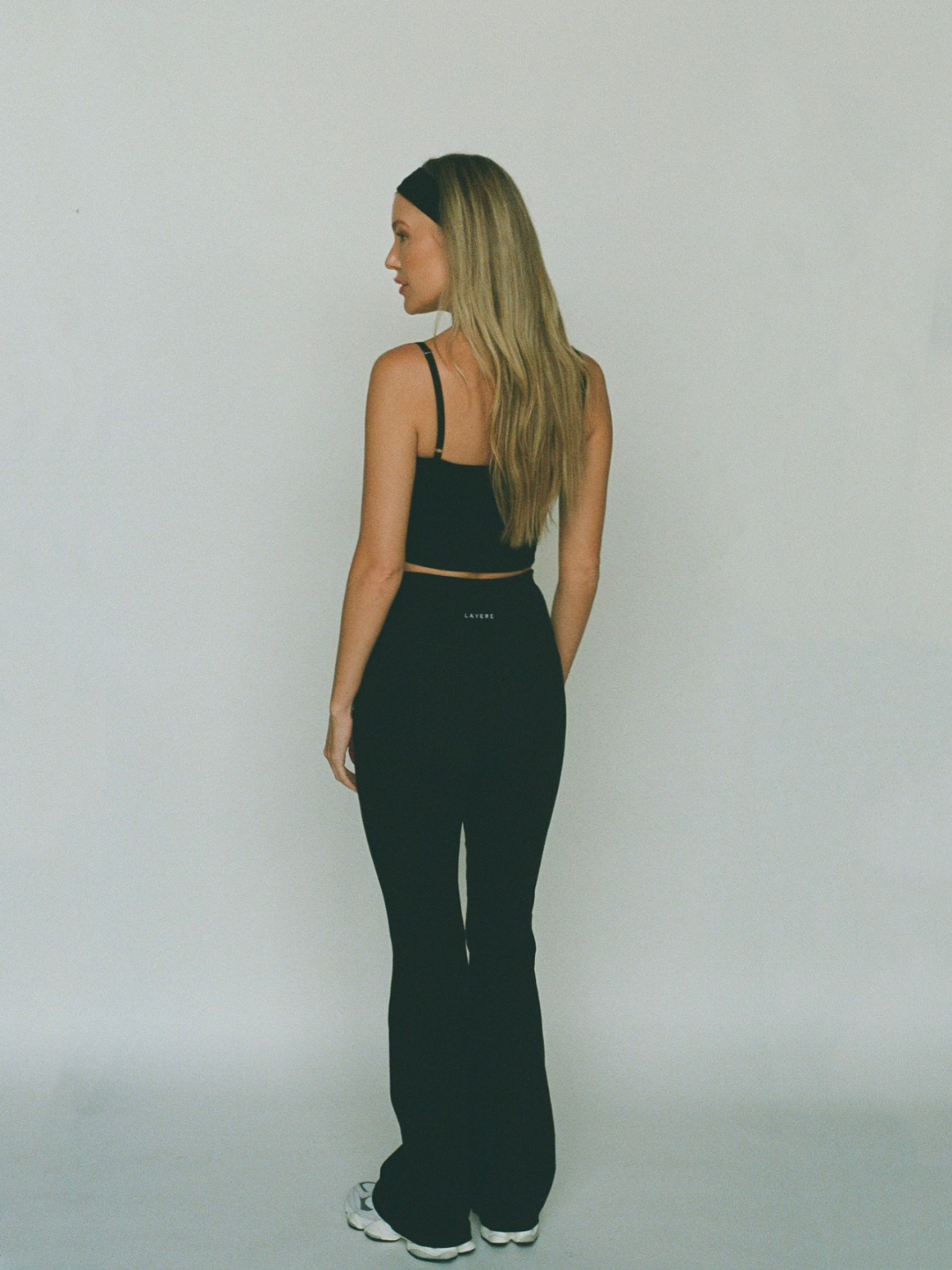 organic cotton flare leggings - black