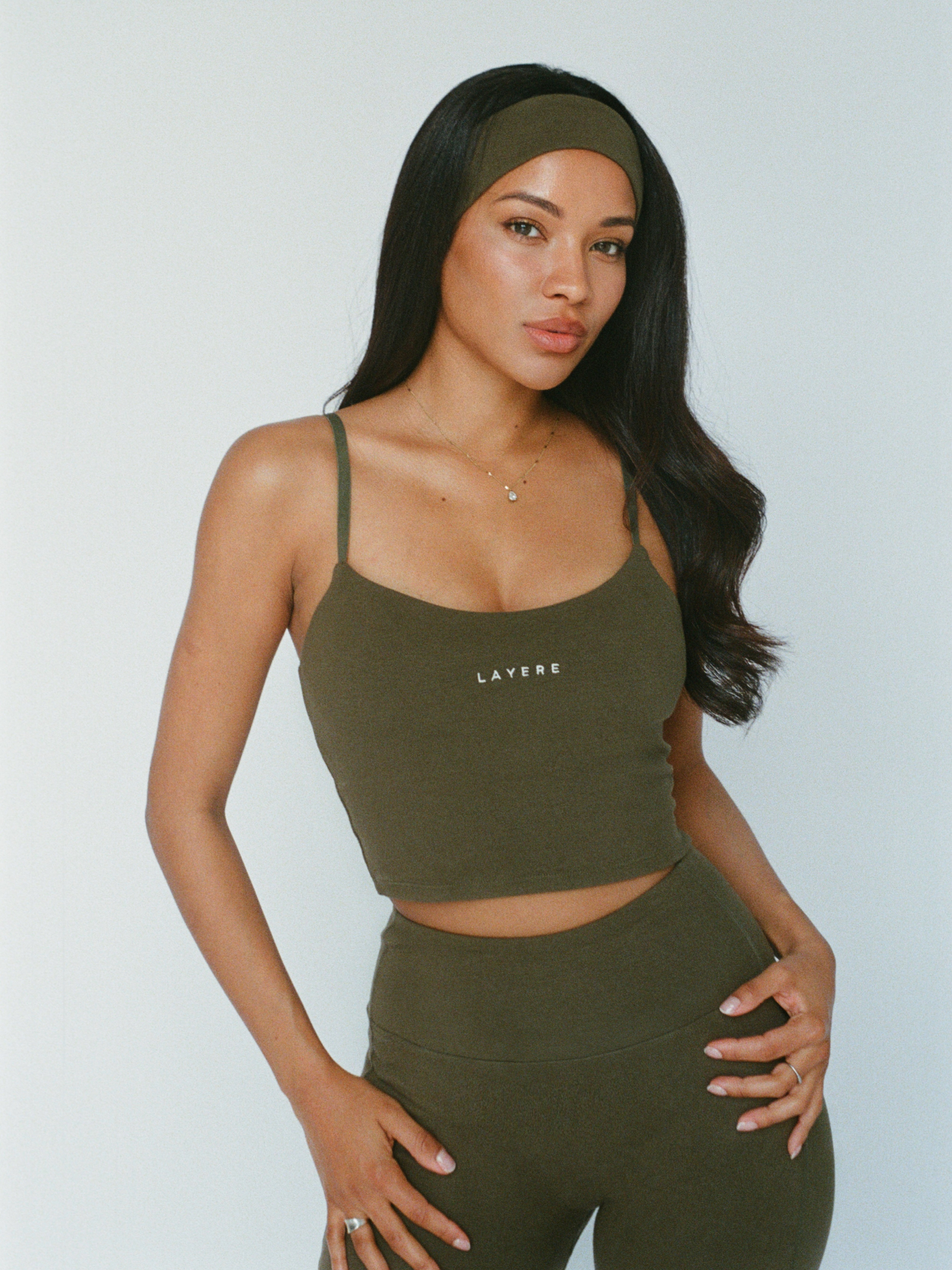 organic cotton headband - olive green