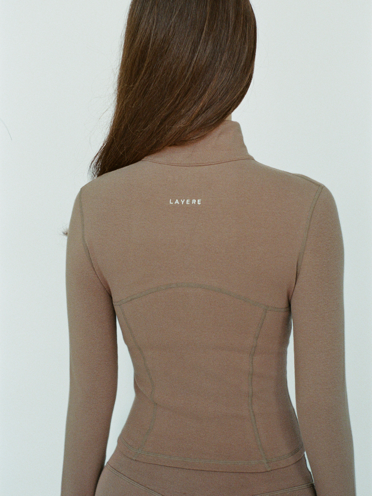 organic cotton zip jacket - cacao