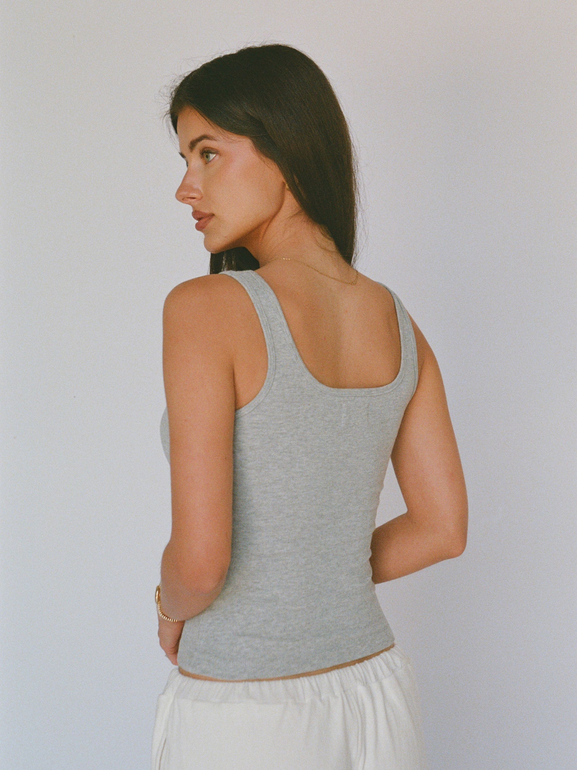 100% organic cotton tank - heather grey