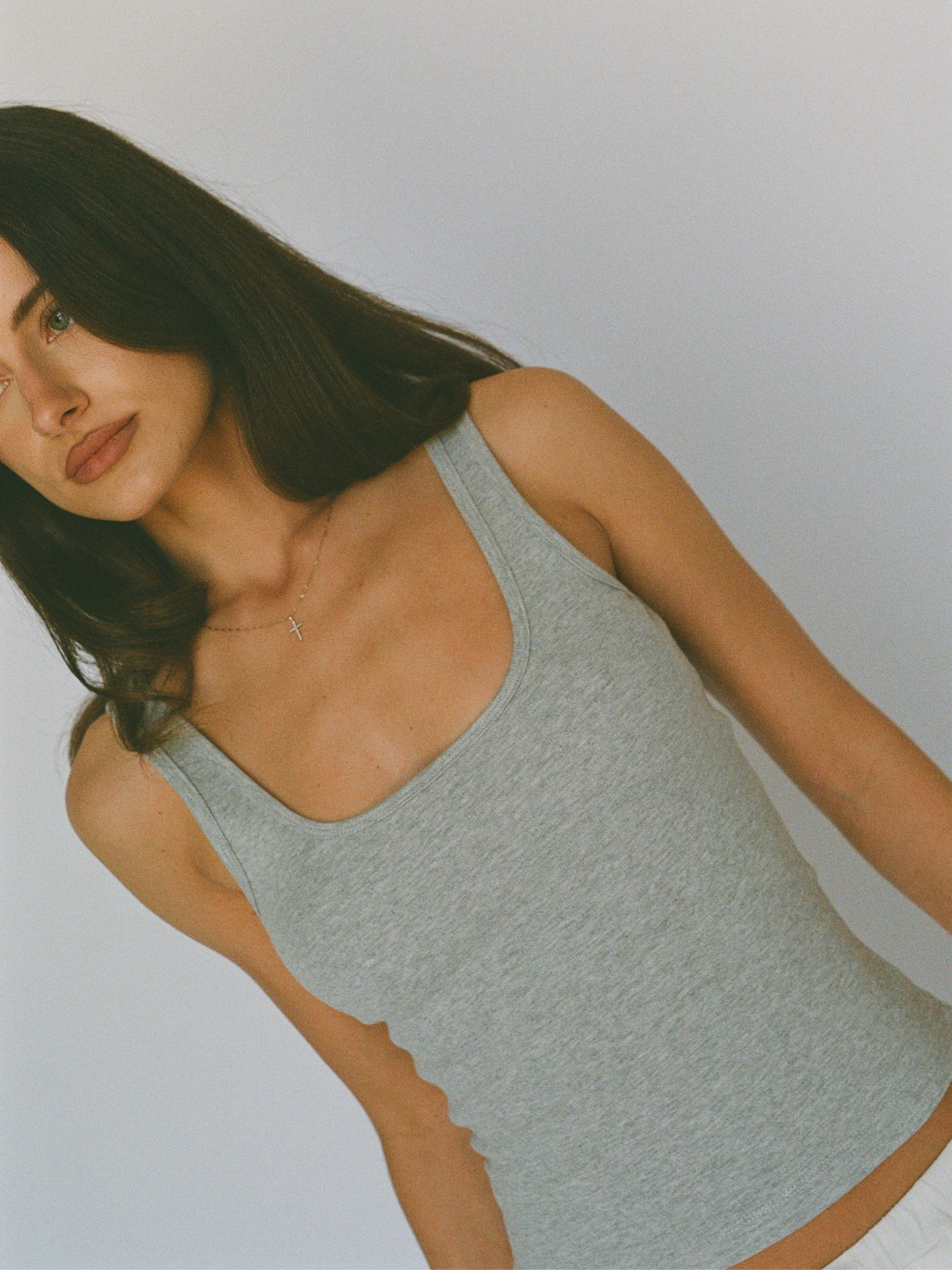 100% organic cotton tank - heather grey