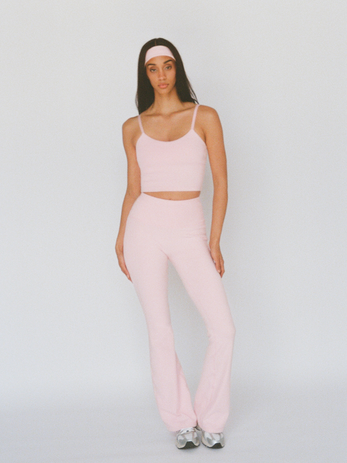 organic cotton flare leggings - ballerina pink