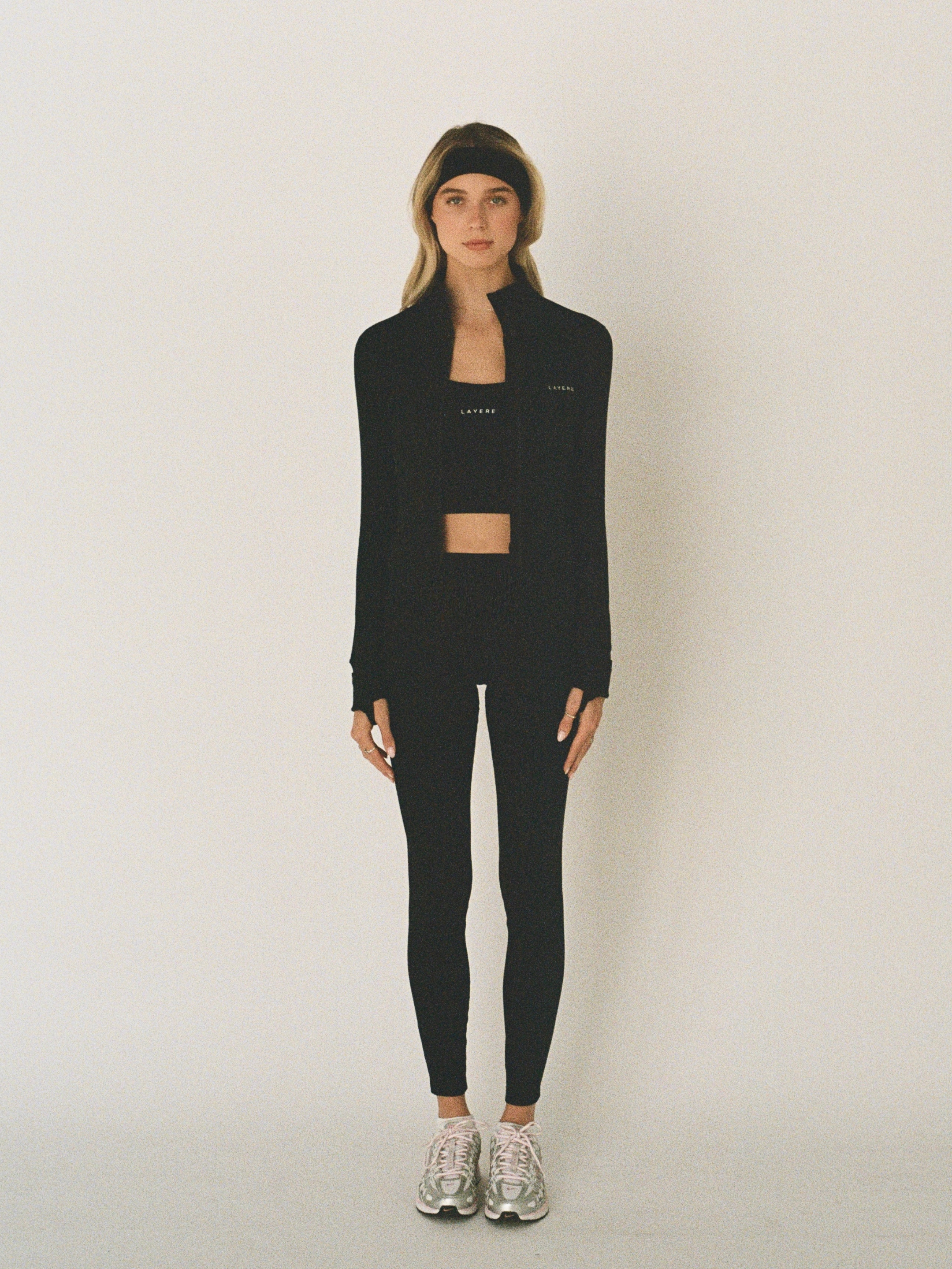 organic cotton leggings - black