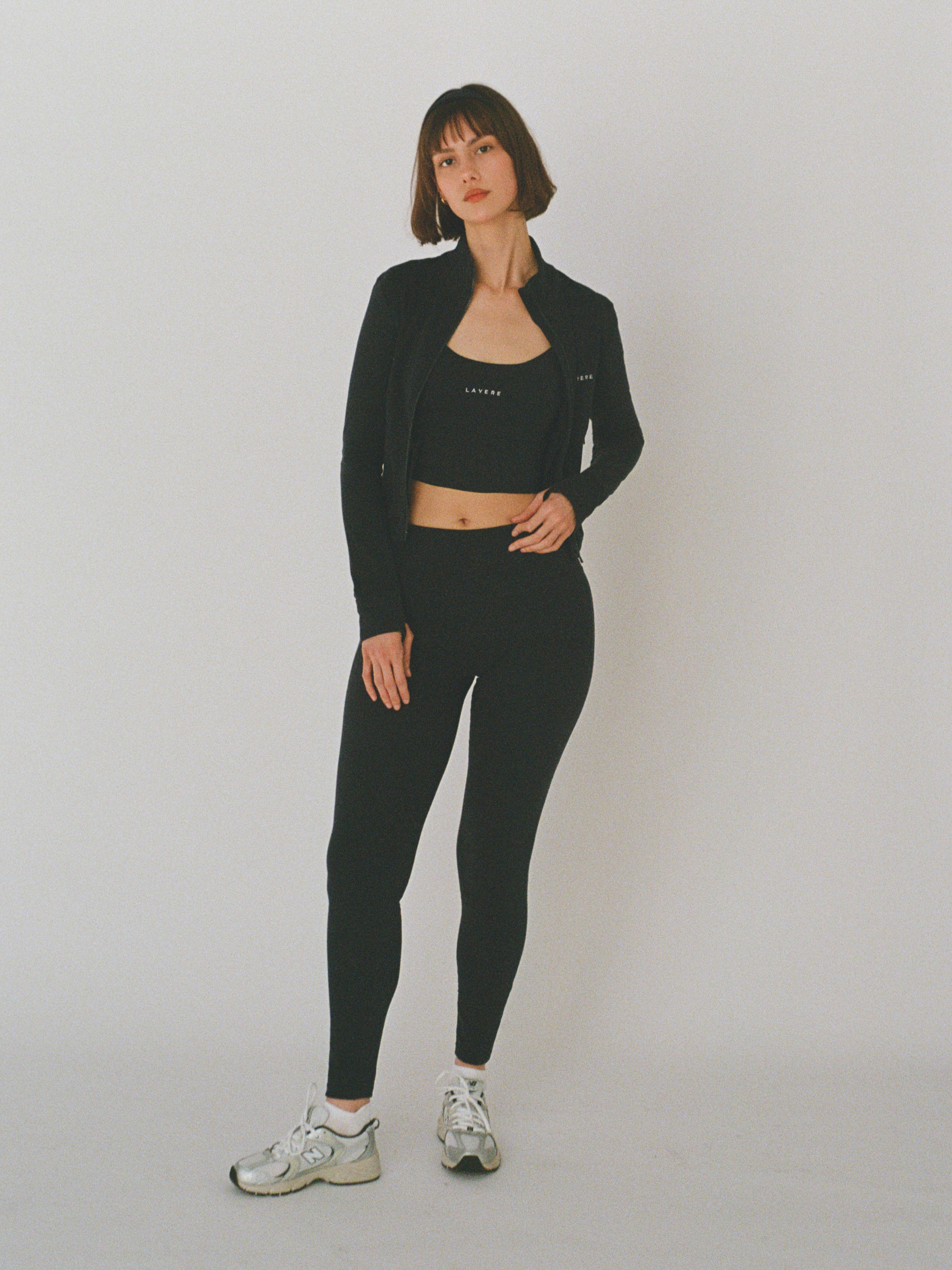 organic cotton leggings - black