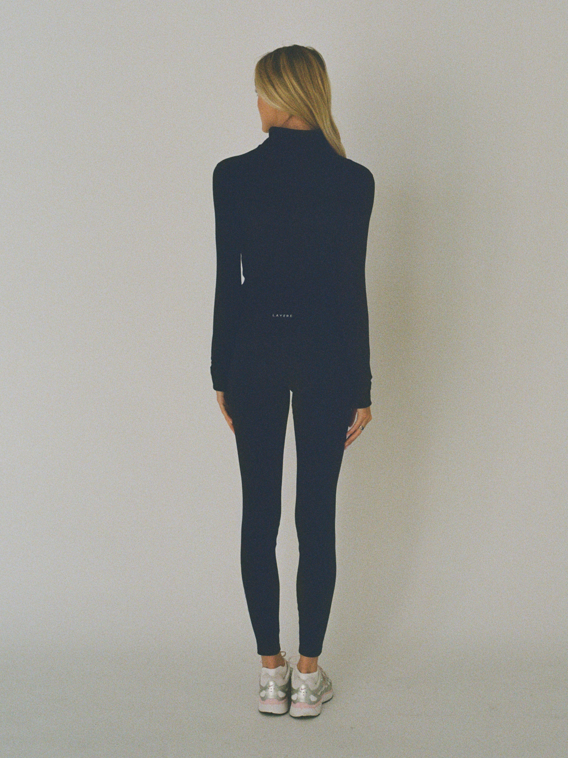 organic cotton leggings - navy blue