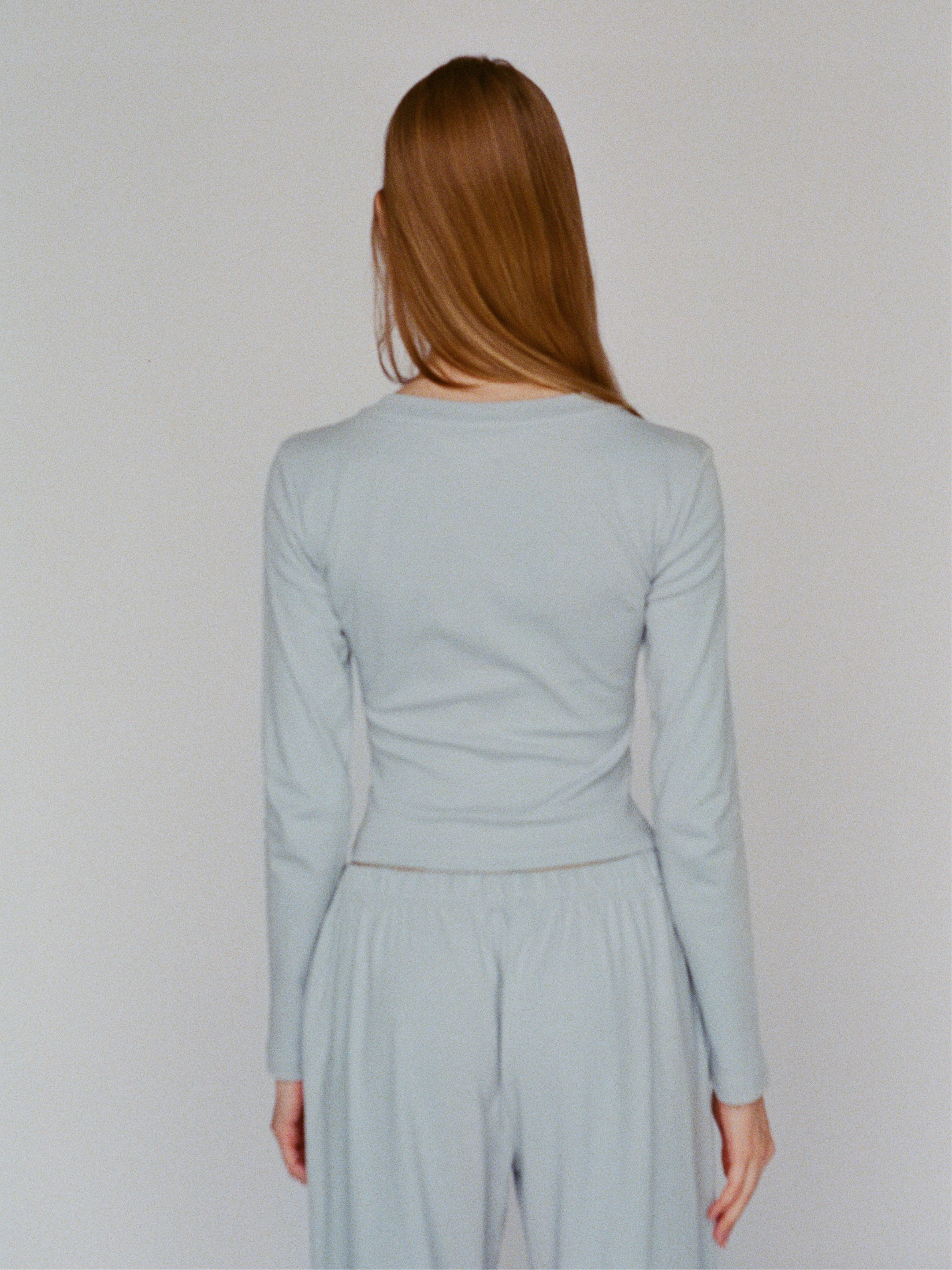 100% organic cotton top - powder blue