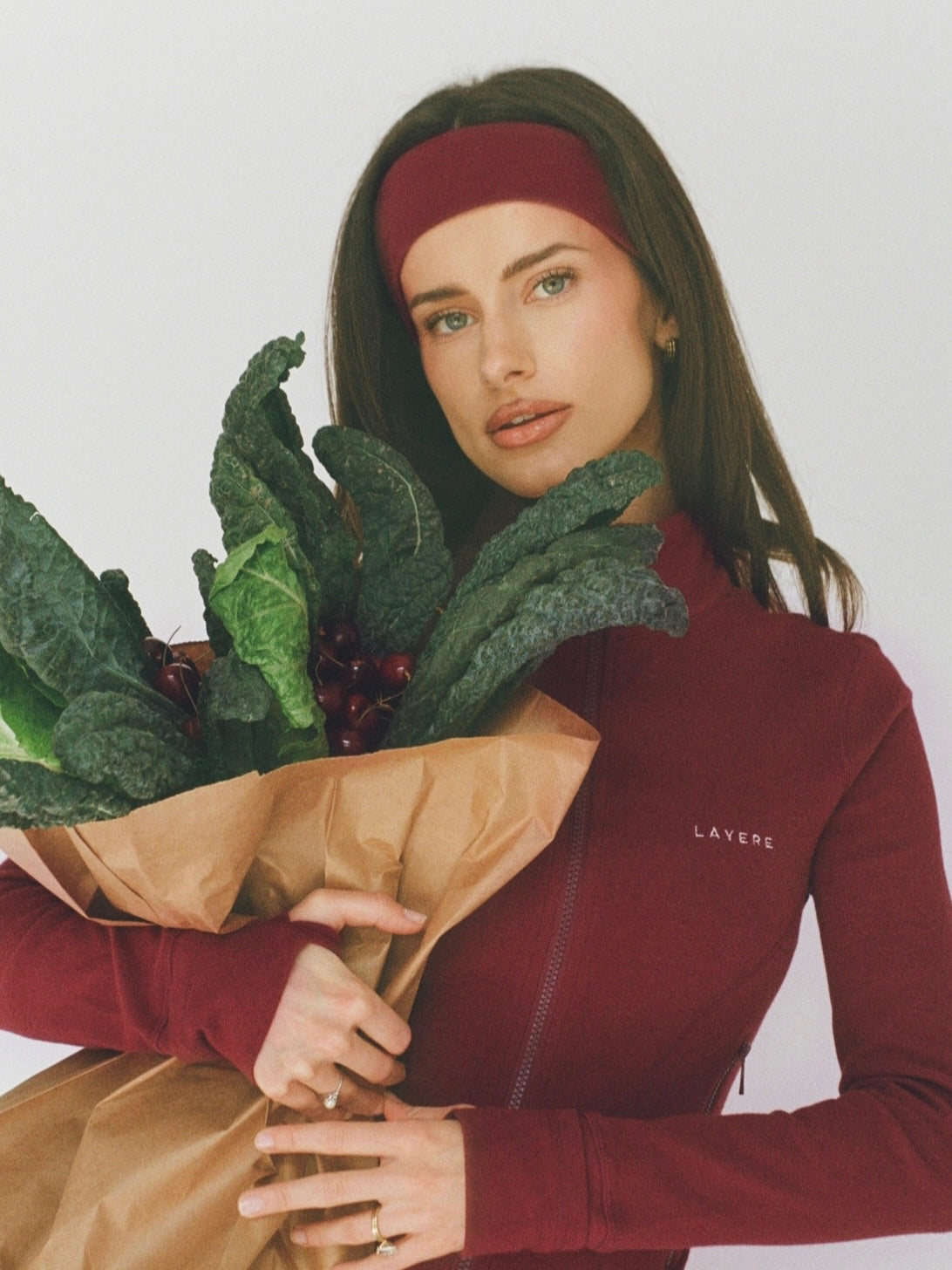 organic cotton headband - cherry red